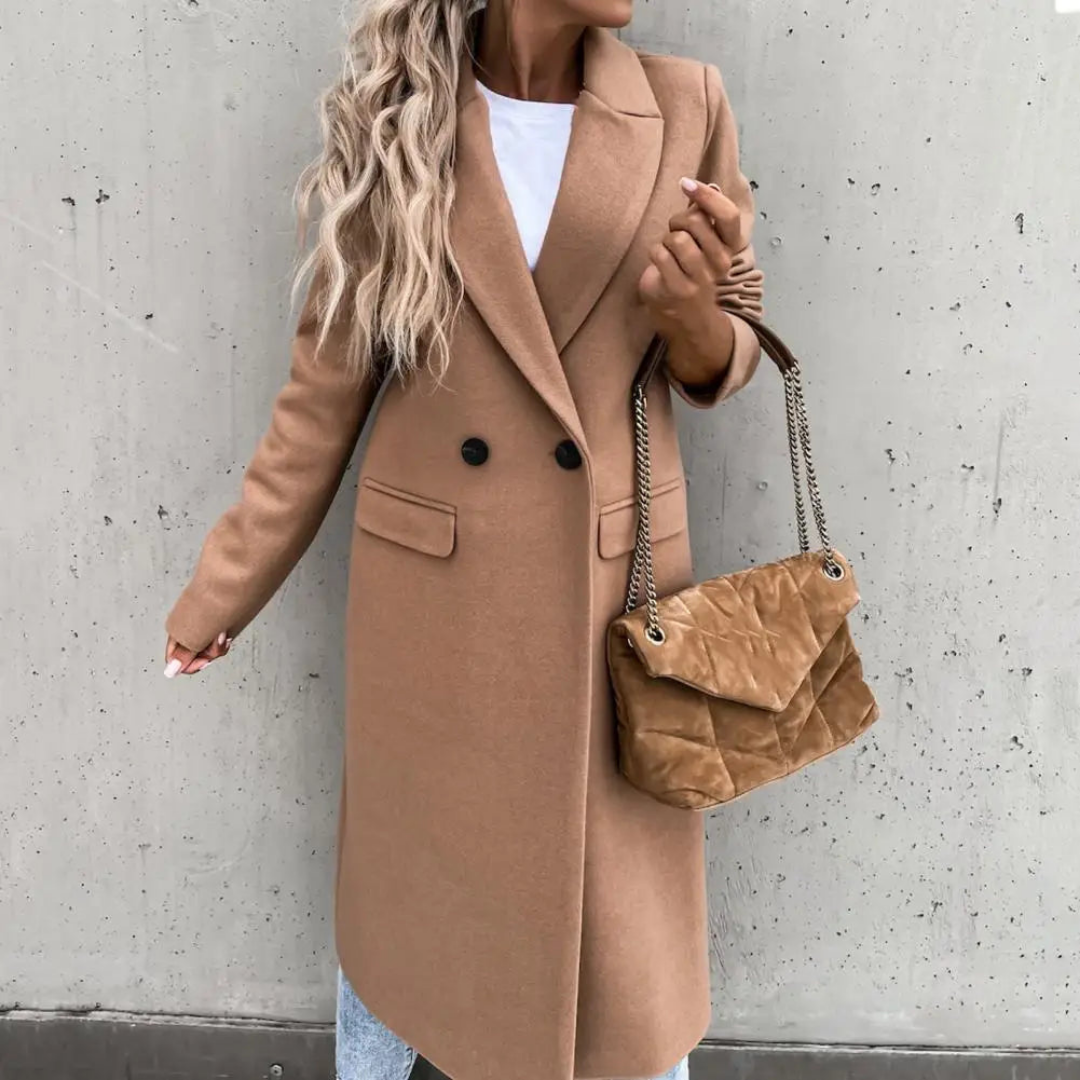 Piper | Double-Breasted Wool-Blend Long Coat