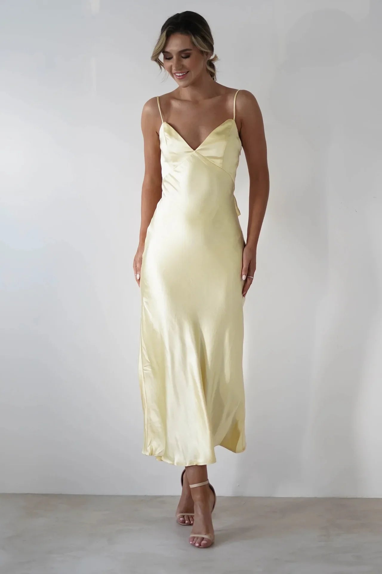 Anais | Strappy Satin Slip Maxi Dress
