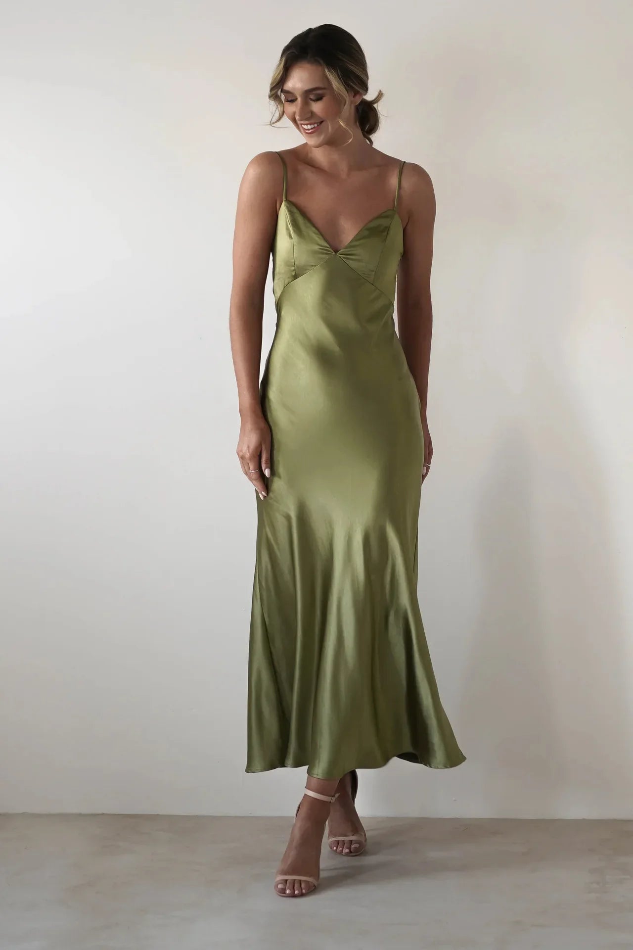 Anais | Strappy Satin Slip Maxi Dress