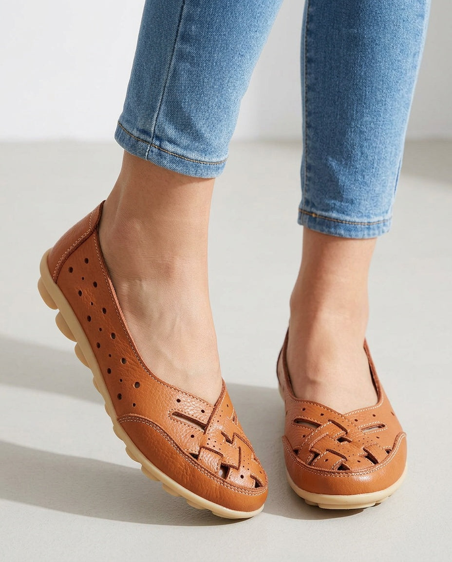 Amara | Perforated Leather Loafers
