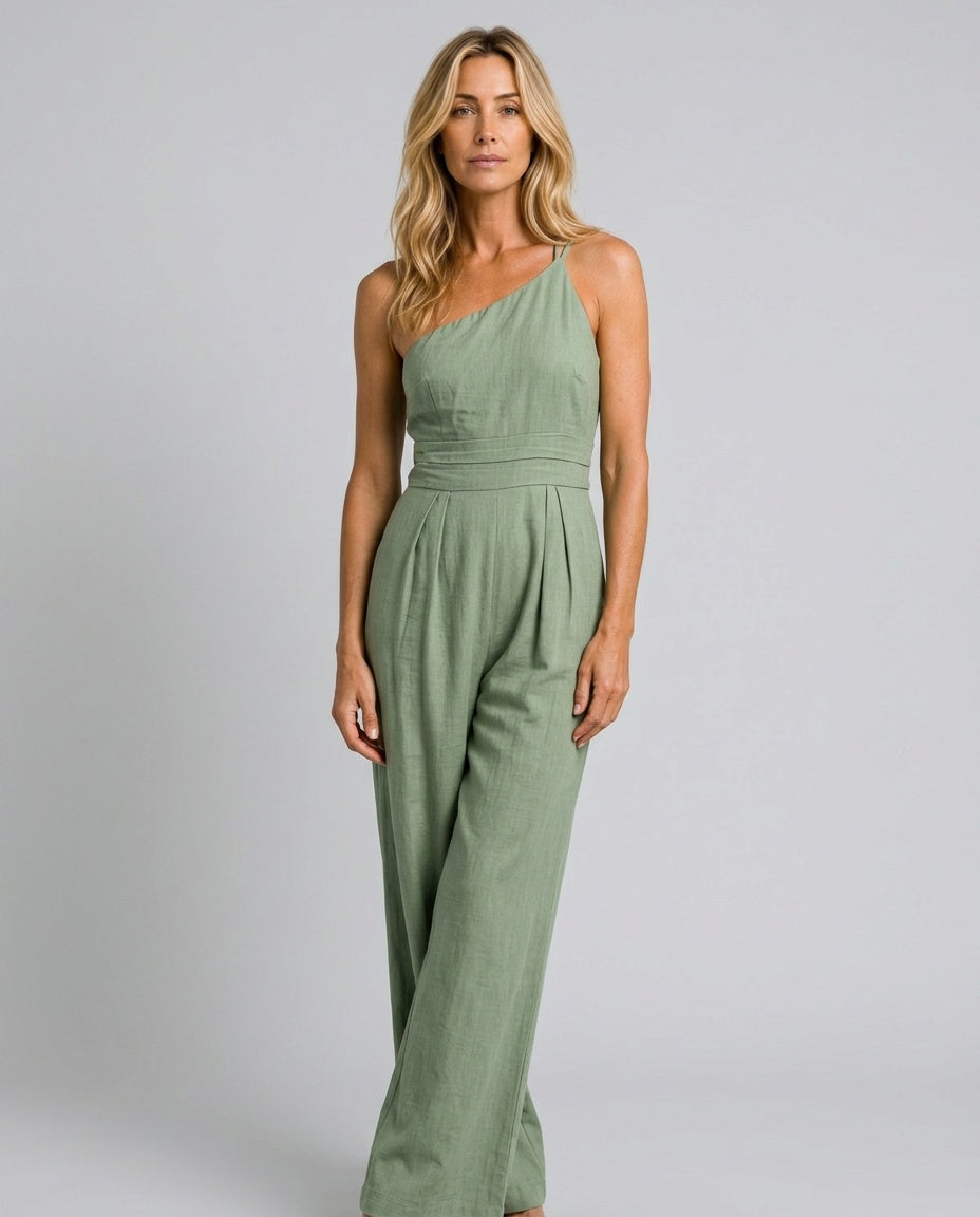 Kinsley | One-Shoulder Wide-Leg Jumpsuit