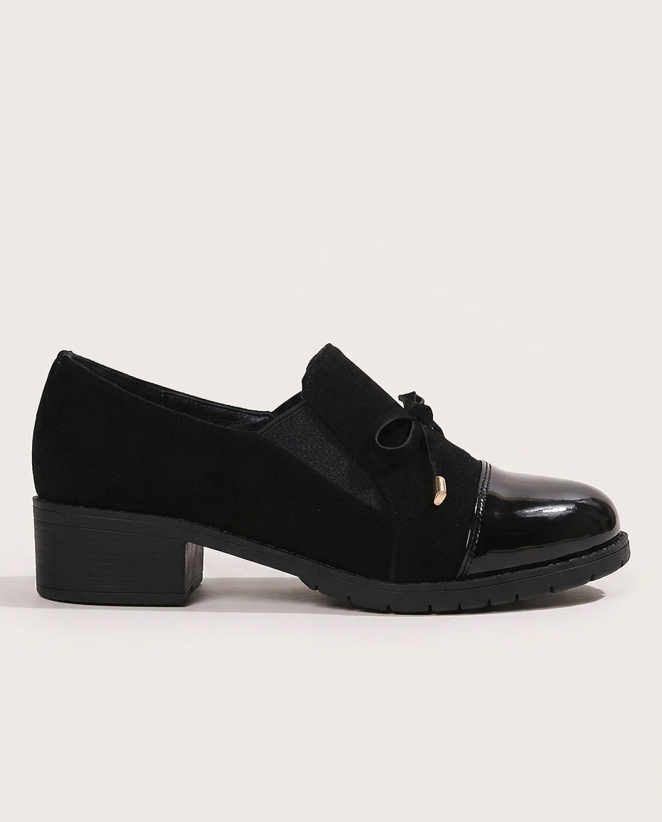 Della | Patent-Toe Block Heel Loafers