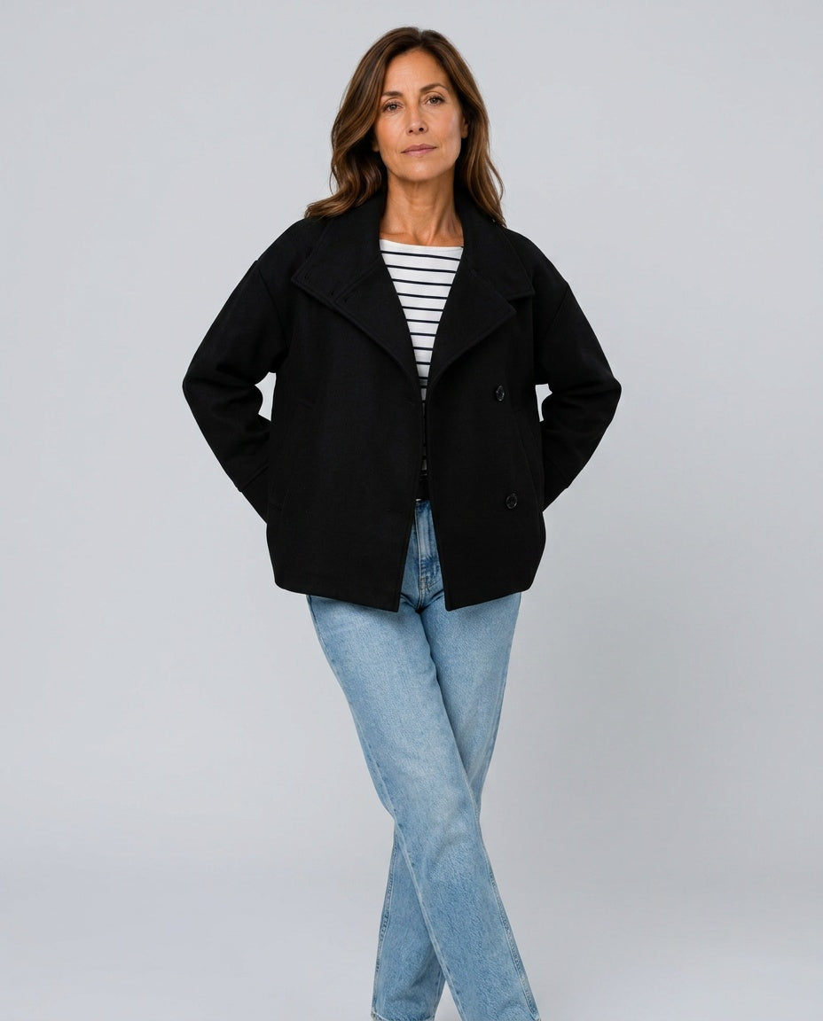 Soraya | Wool-Look Stand Collar Tailored Jacket