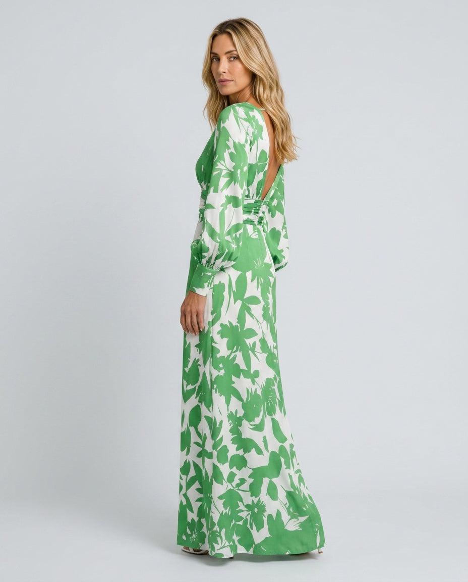 Felicia | Empire Waist Black Tie Maxi Dress