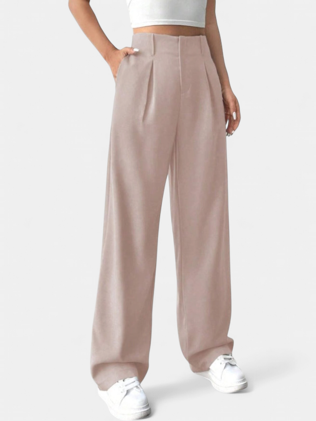 Emilia | High Waist Pleated Wide-Leg Trousers