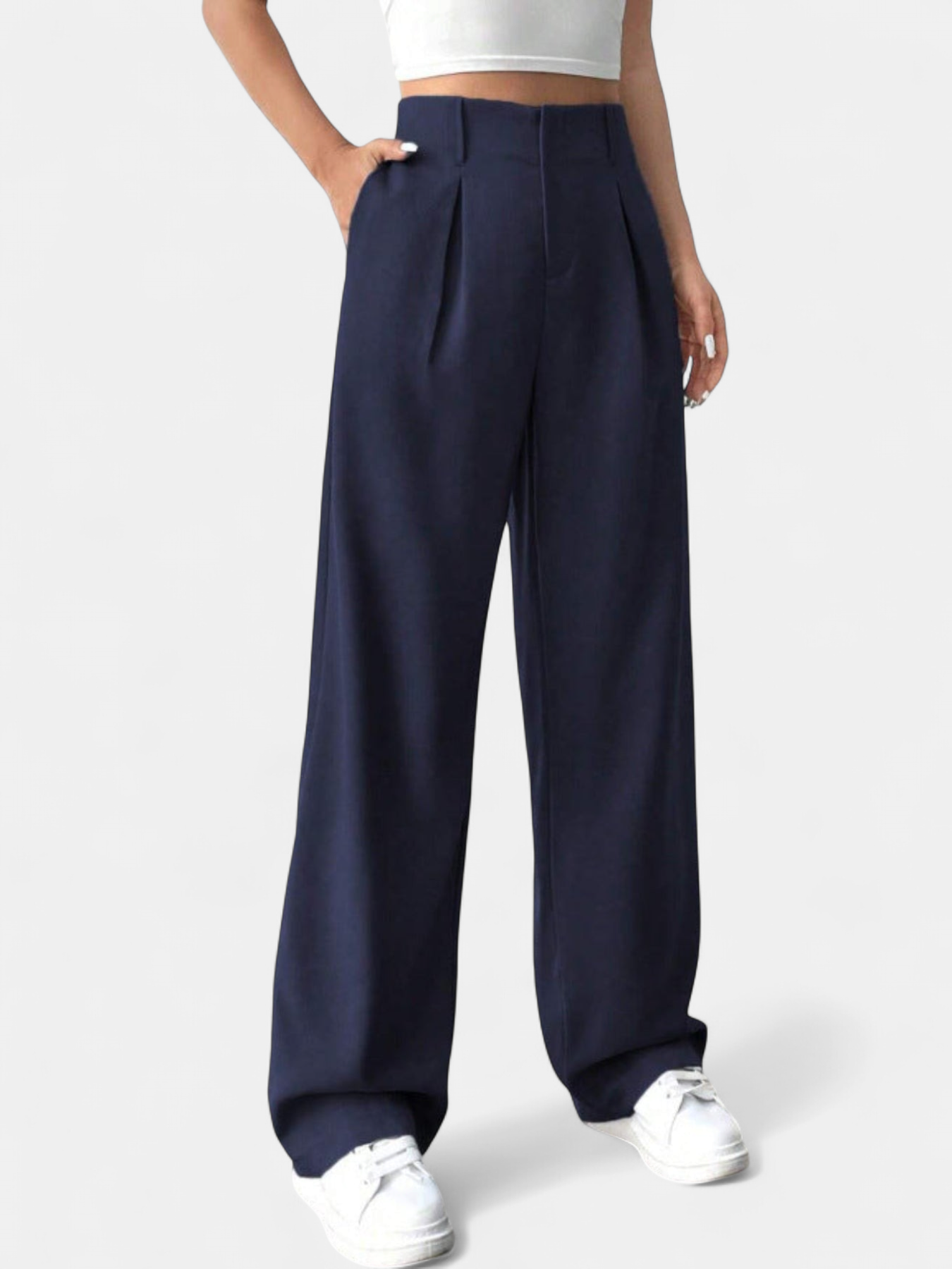 Emilia | High Waist Pleated Wide-Leg Trousers