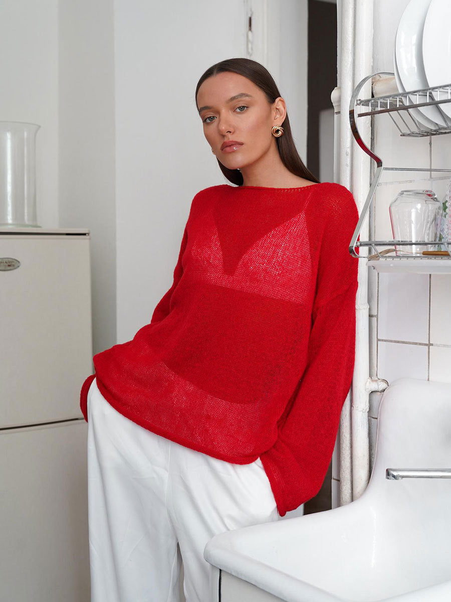 Mabel | Cropped Bell Sleeve Knit Jumper
