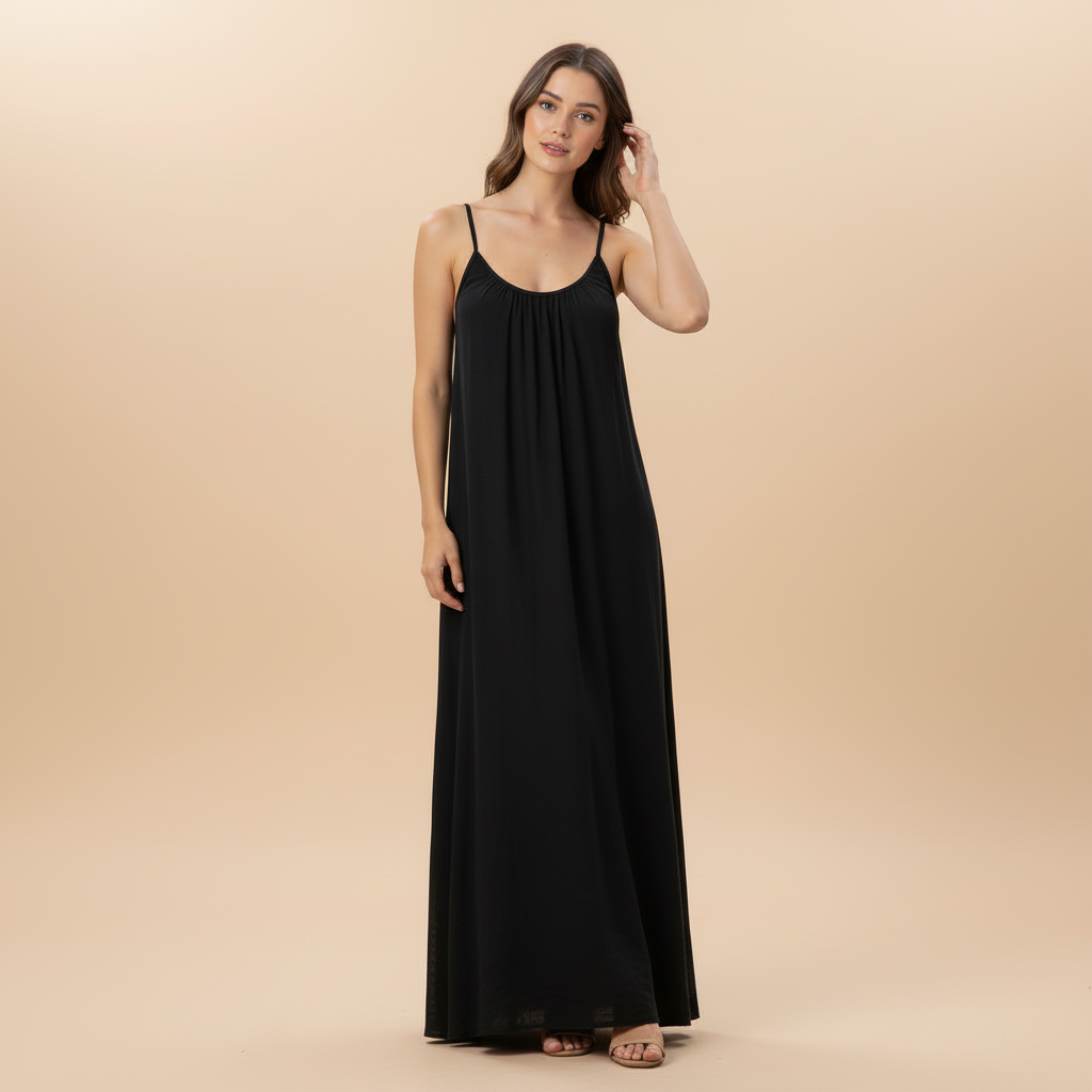 Isabela | Loose Fit Spaghetti Strap Maxi Dress