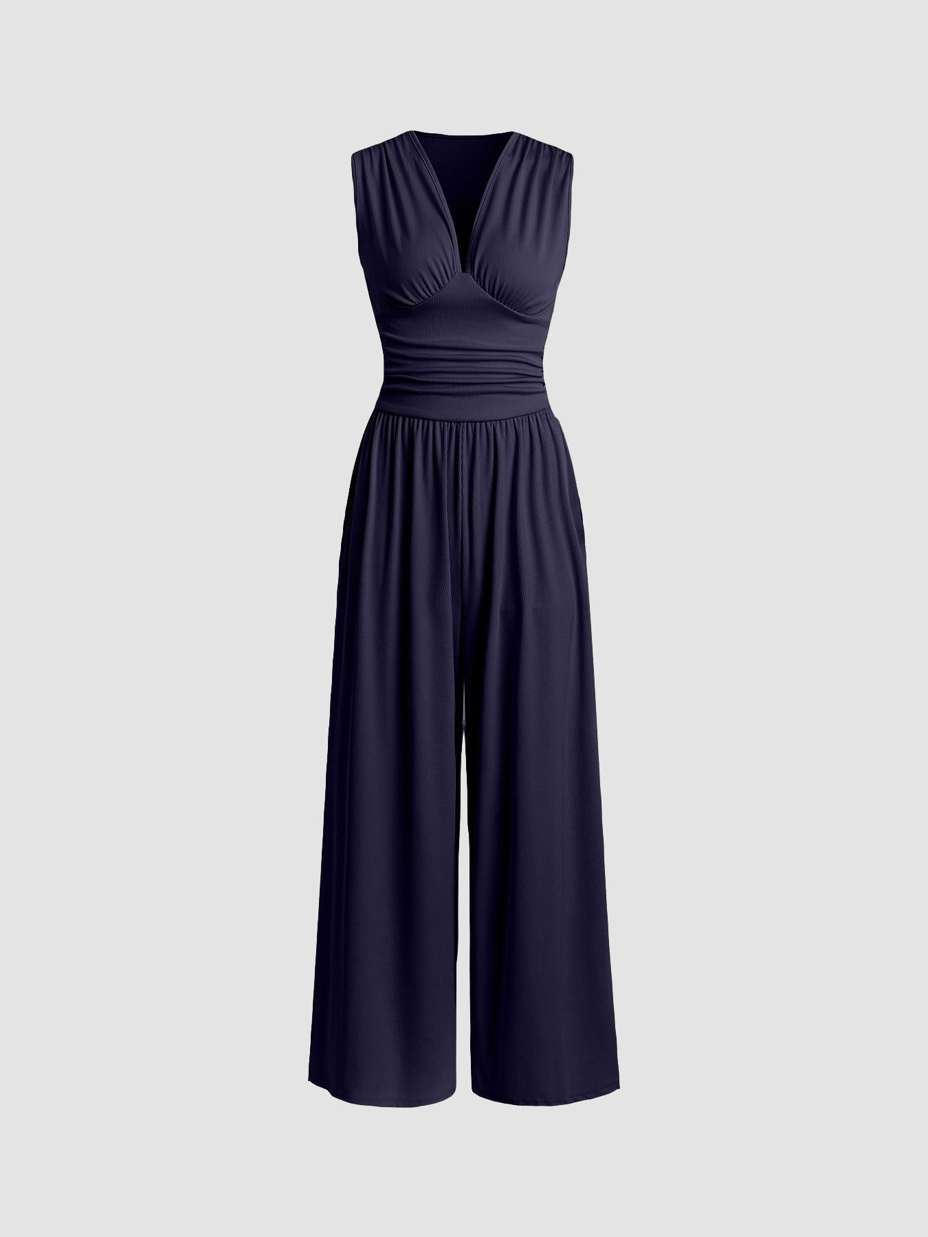 Rocio | Ribbed Sleeveless Wide Leg Jumpsuit