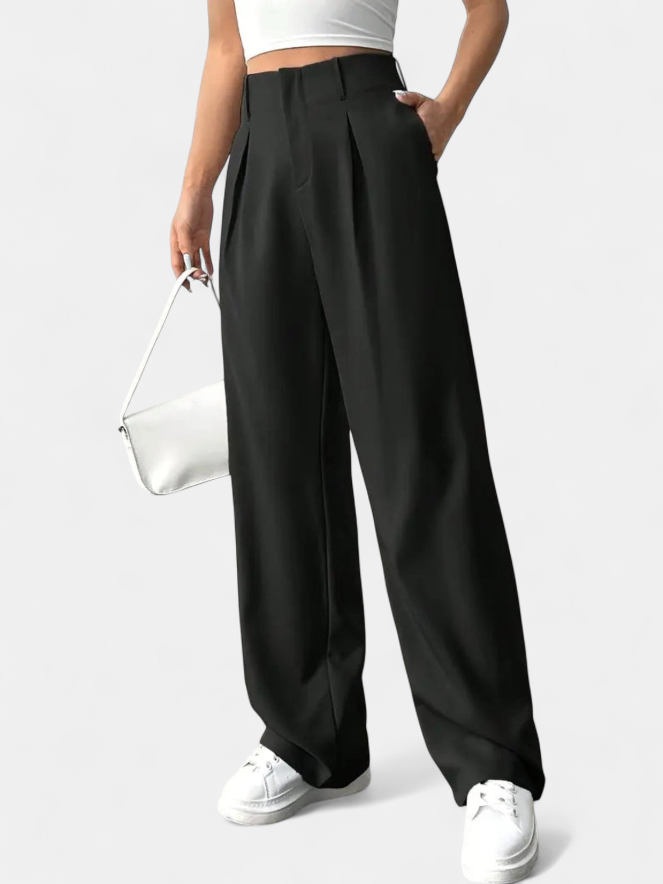 Emilia | High Waist Pleated Wide-Leg Trousers