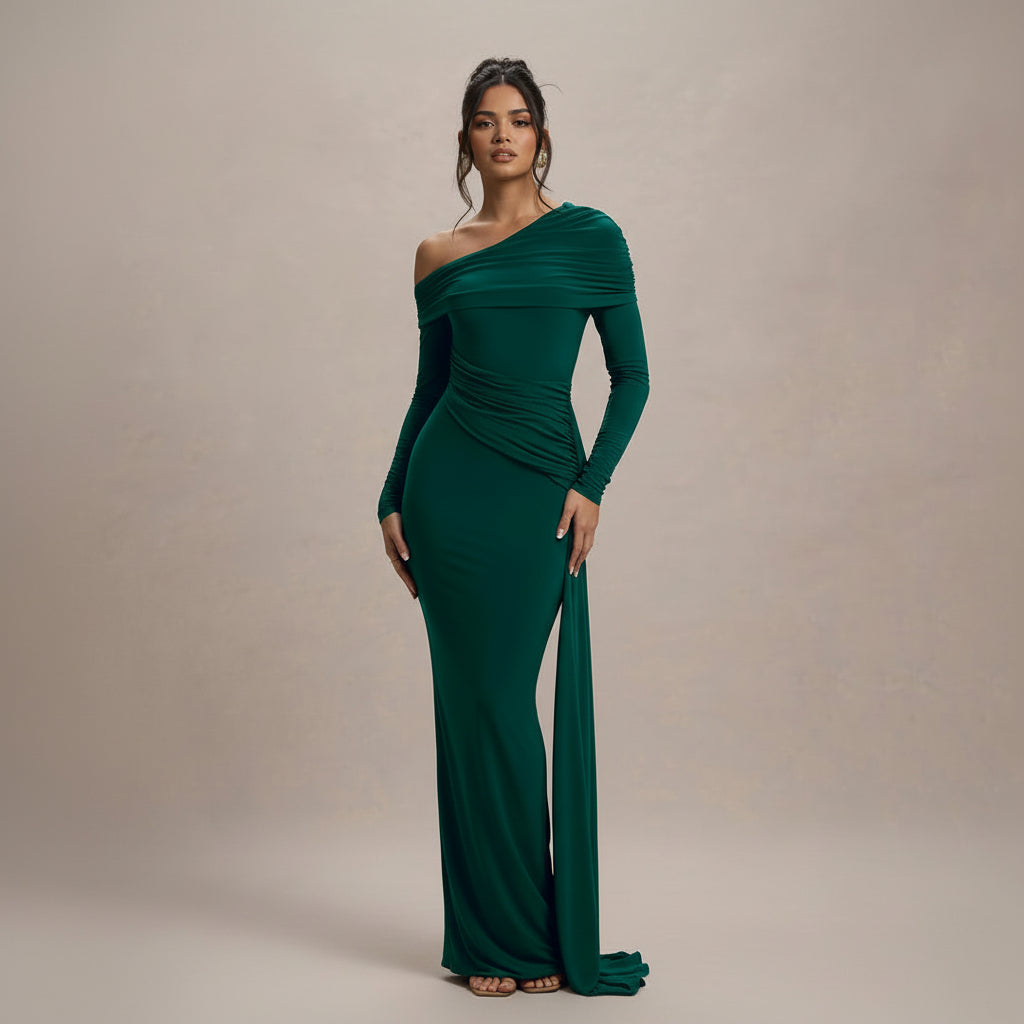 Sloane | One-Shoulder Stretch Maxi Dress