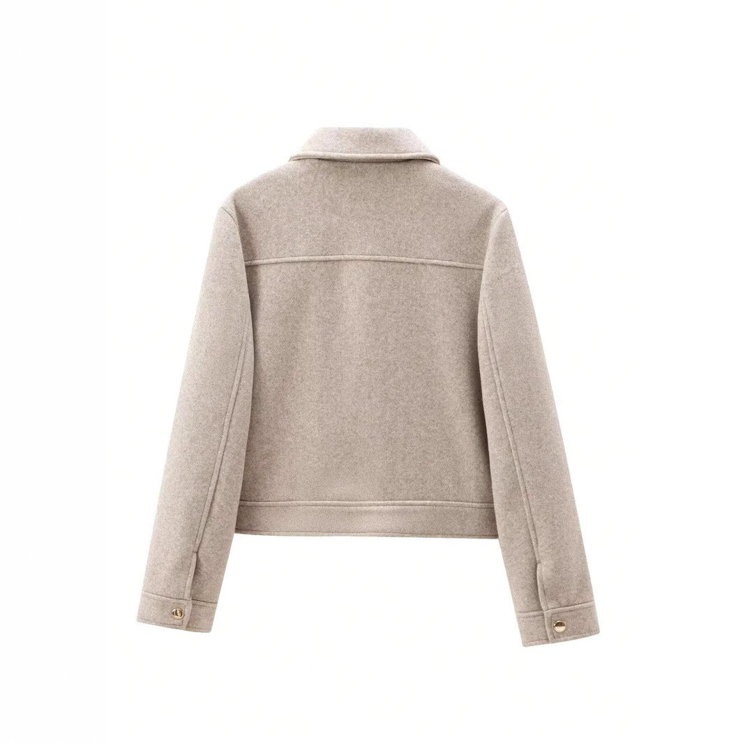 Amara | Long Sleeve Wool Blend Utility Jacket
