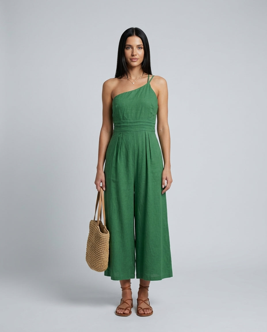 Kinsley | One-Shoulder Wide-Leg Jumpsuit