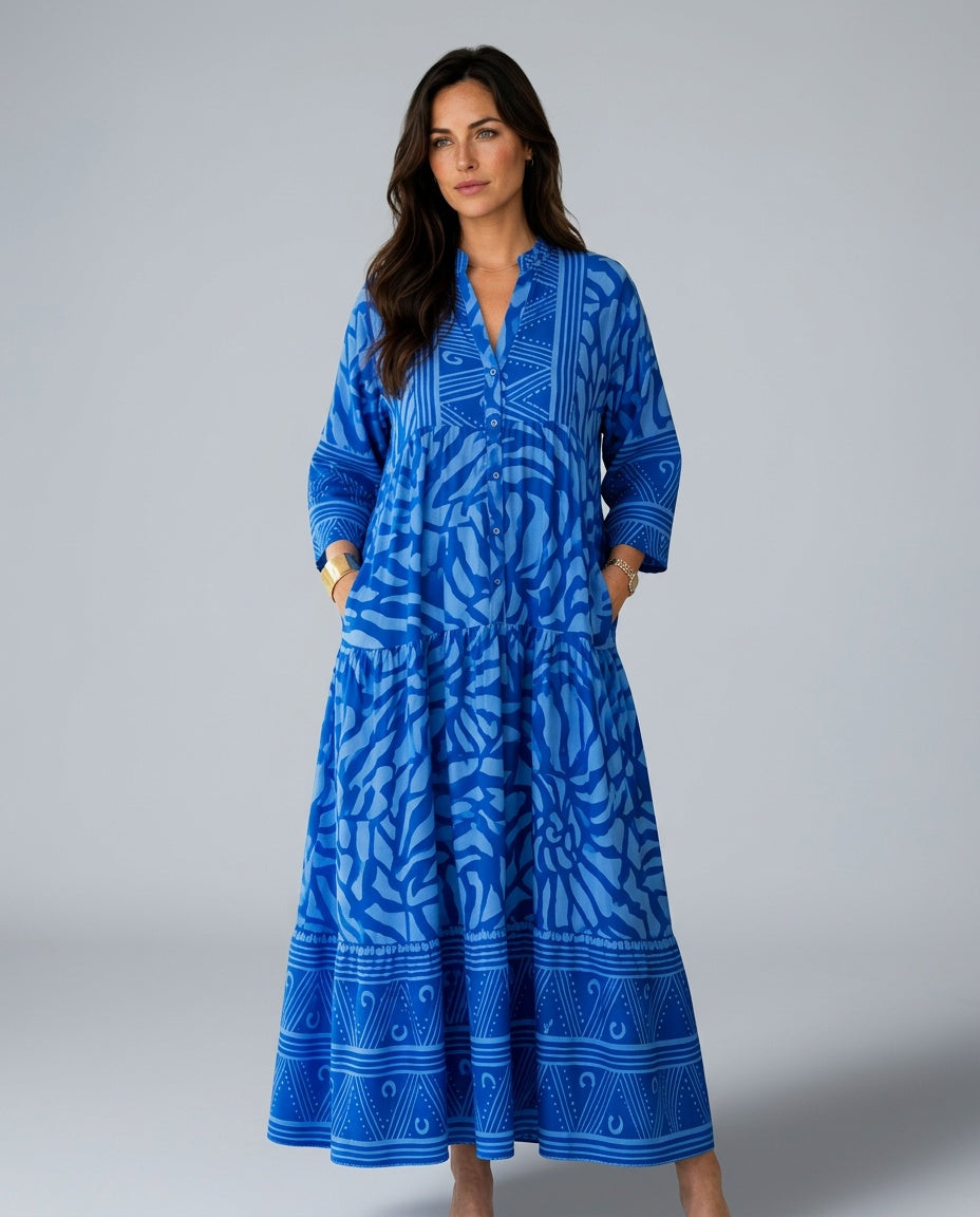 Billie | Button Front Flowy Midi Dress