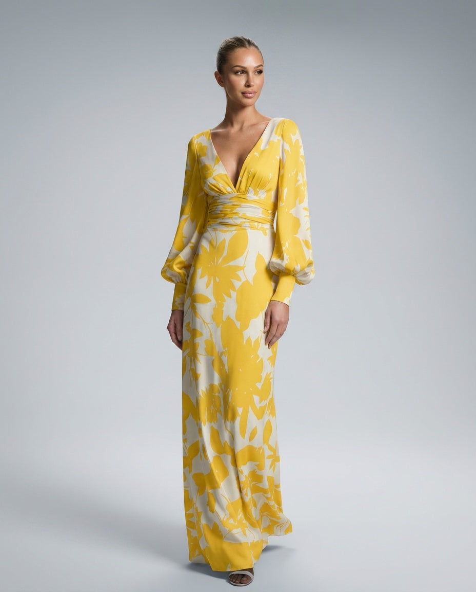 Felicia | Empire Waist Black Tie Maxi Dress