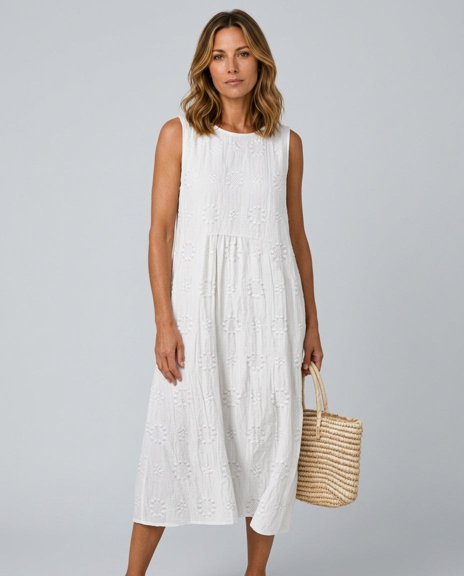 Dotty | Polka Dot Cotton-Blend Midi Dress
