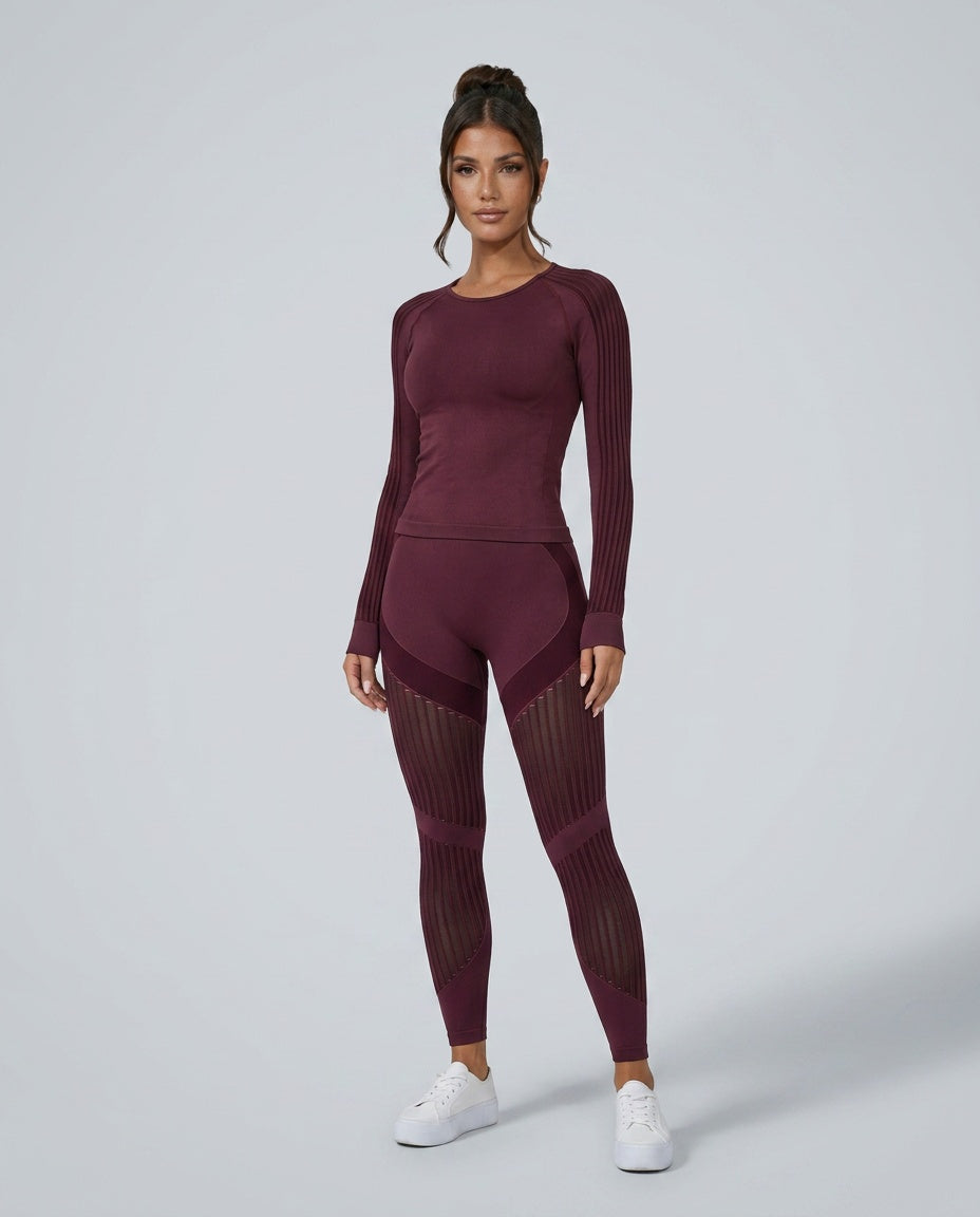 Georgia | High Waist Seamless Mesh Panel Leggings