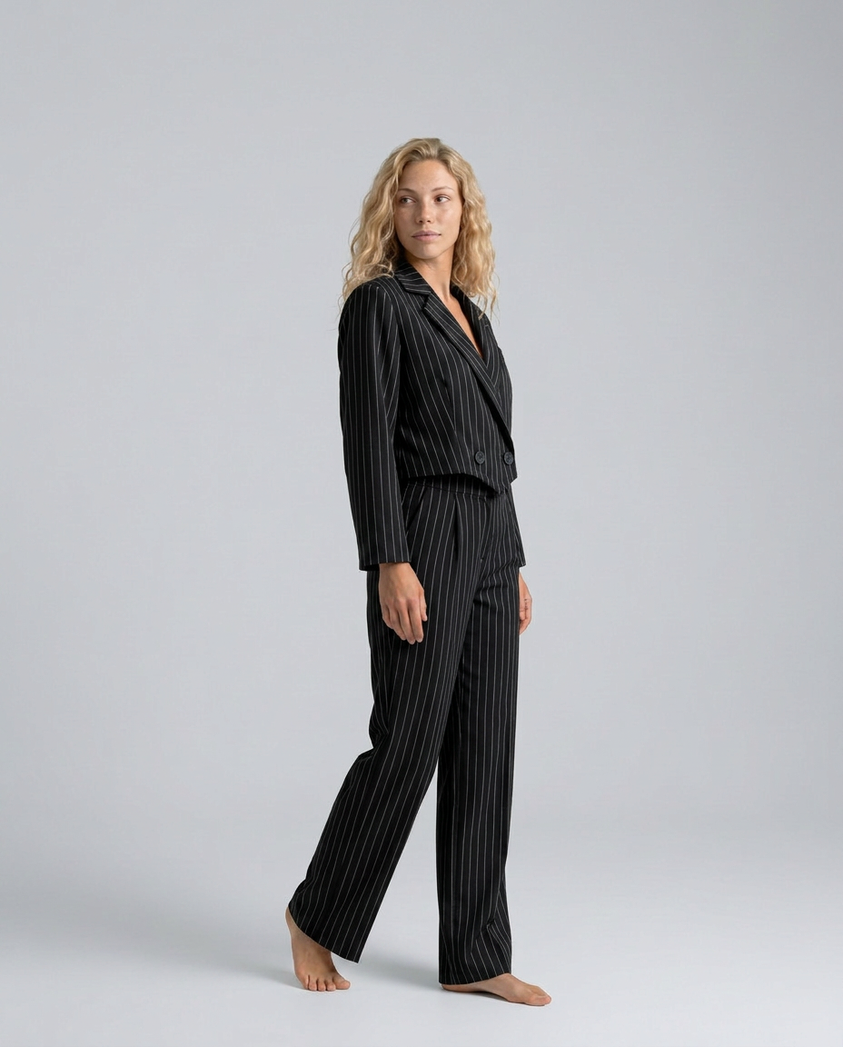 Stravelle | Striped Tailored Blazer & Trouser Two-Piece Set
