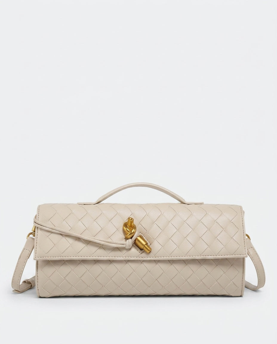 Woven Knot Detail Clutch Bag
