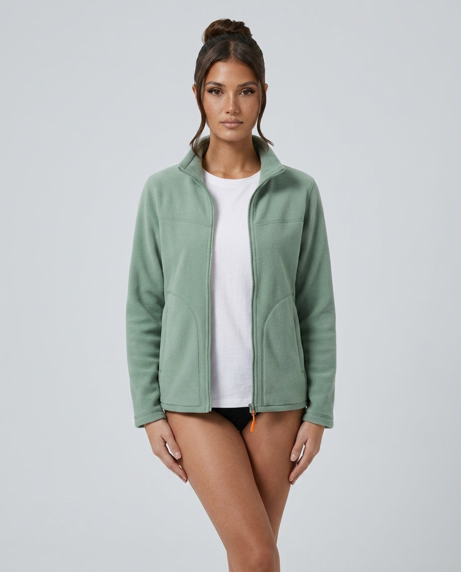 Valentina | Long Sleeve Zip Pocket Fleece Jacket