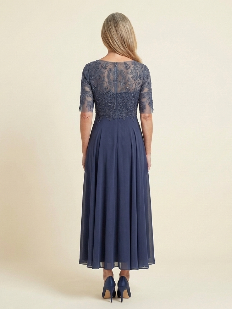 Harlow | Lace Bodice 3/4 Sleeve Midi Dress