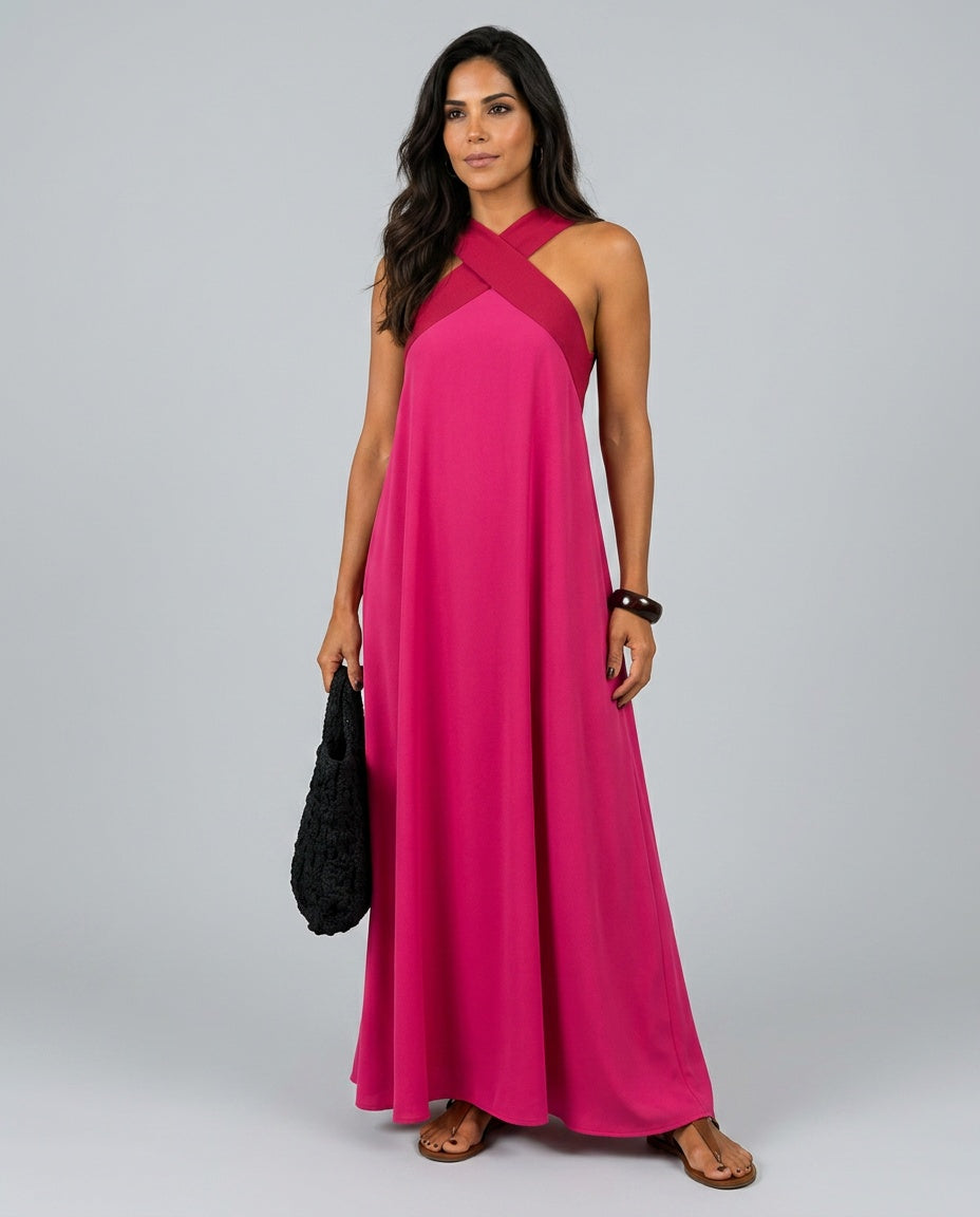 Celene | Cross Front Maxi Dress