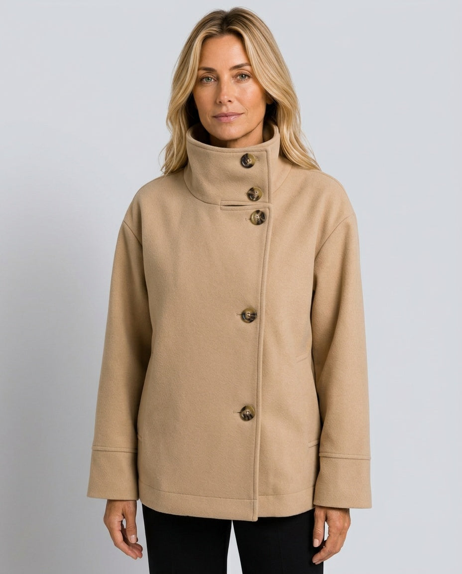 Soraya | Wool-Look Stand Collar Tailored Jacket