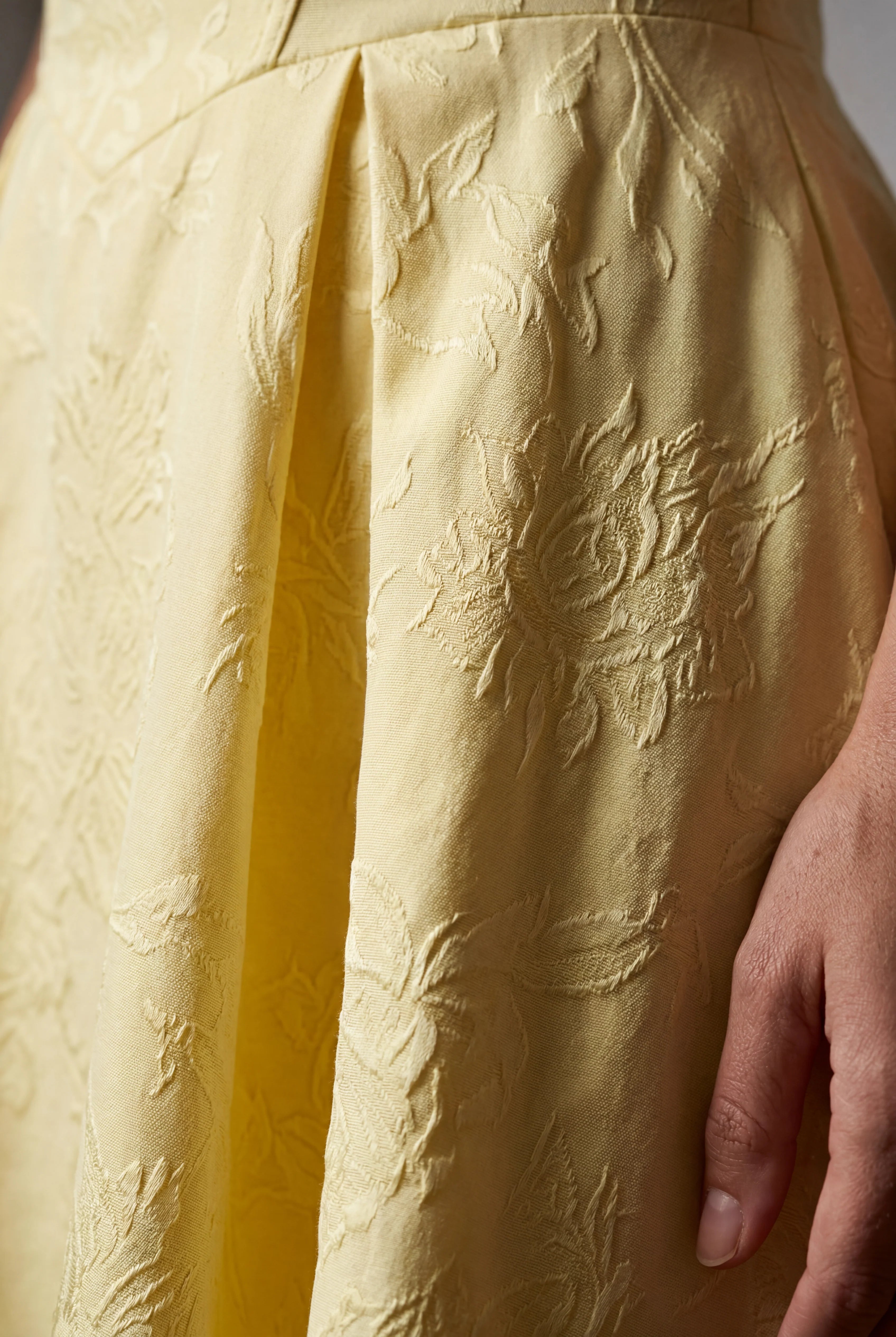 Marci | Midi Dress with Floral Jacquard and Halterneck