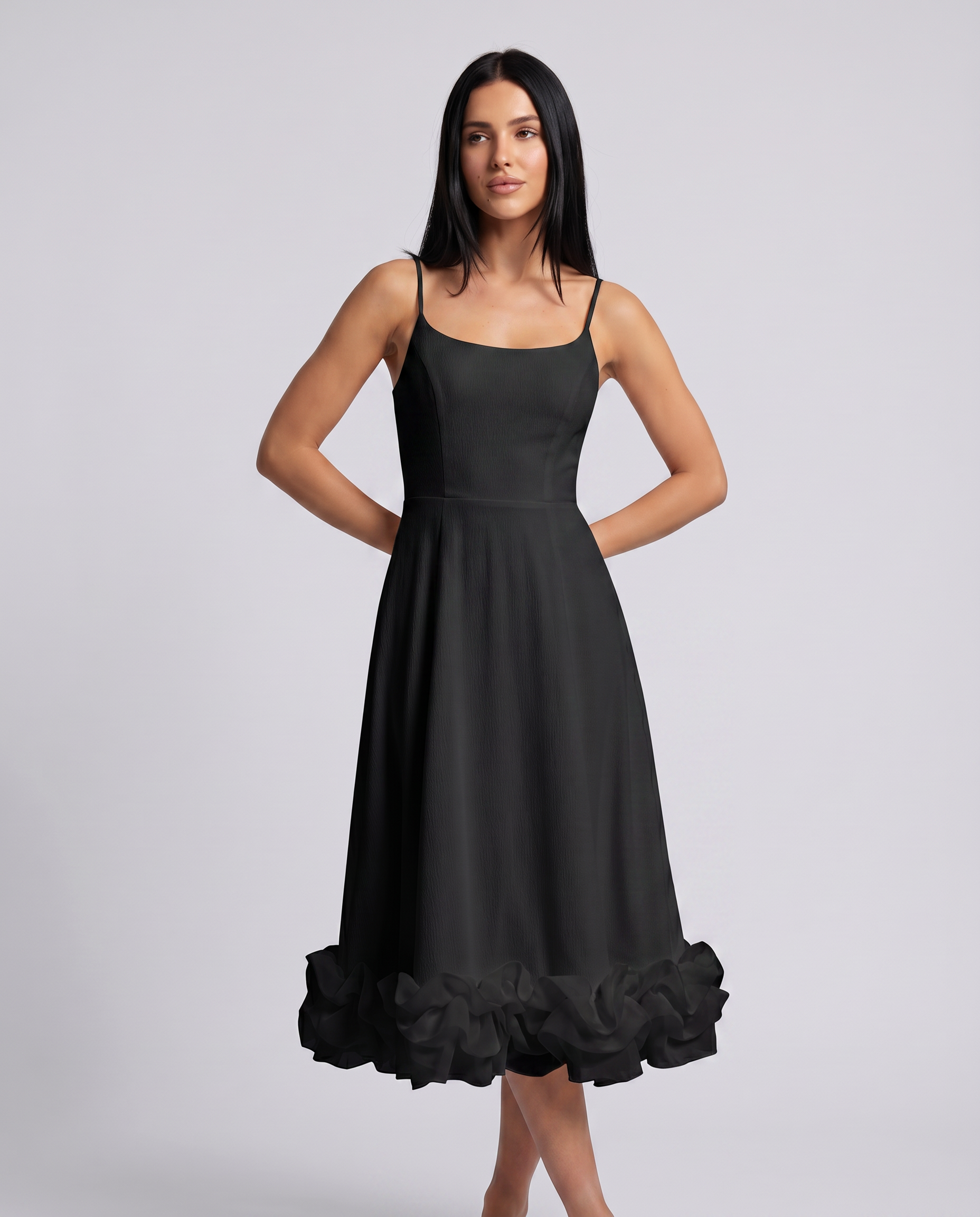 Zariah | Midi Dress with Ruffled Hem