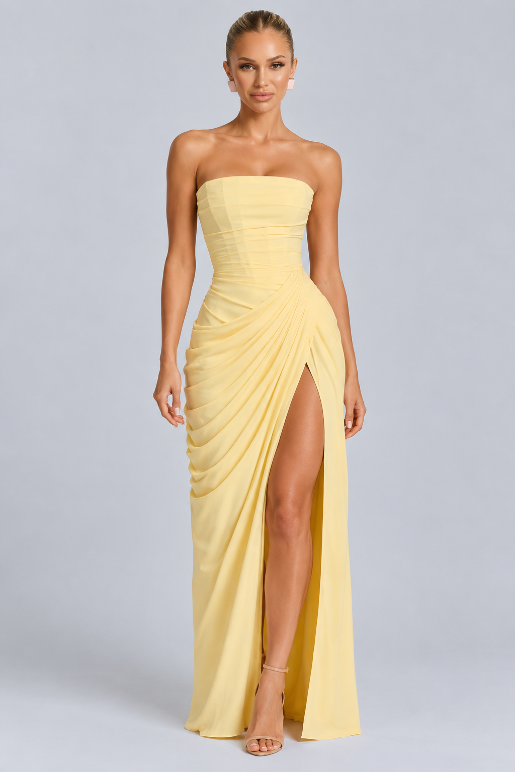 Deanne | Strapless Maxi Dress with Corset Bodice