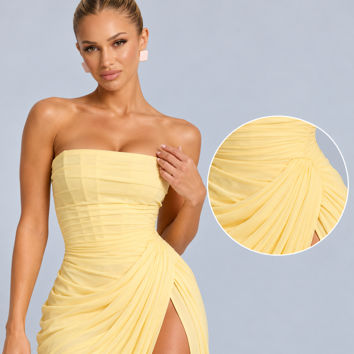 Deanne | Strapless Maxi Dress with Corset Bodice
