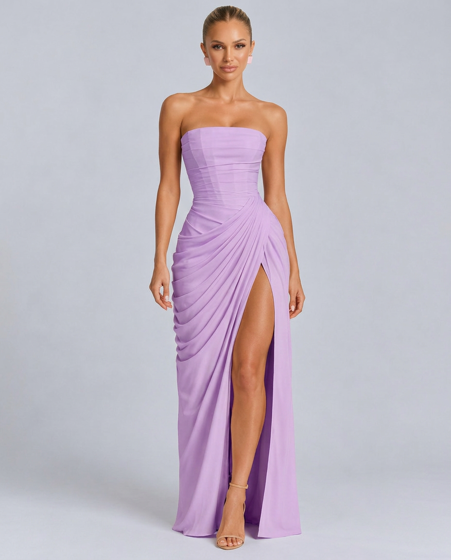 Deanne | Strapless Maxi Dress with Corset Bodice