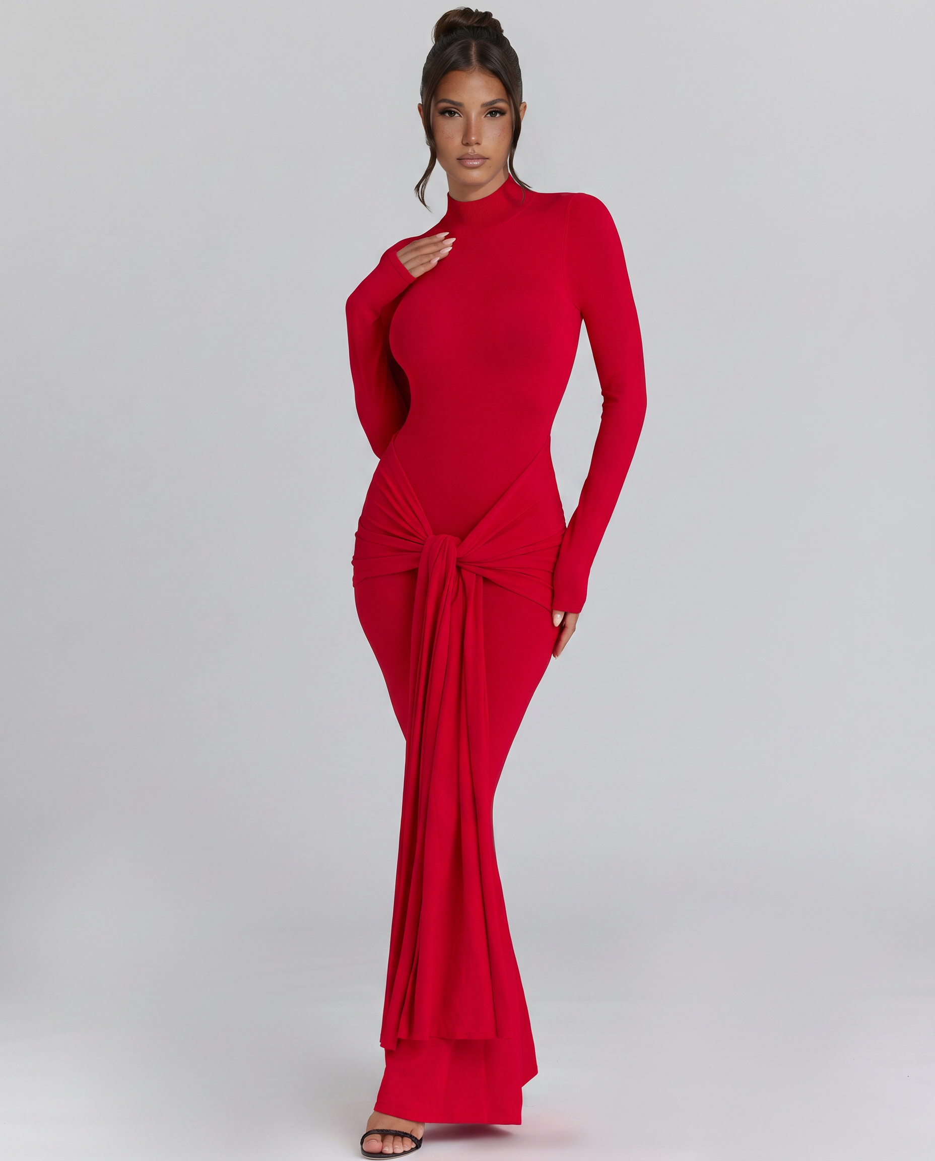 Daphne | Maxi Dress with Hip Drape Detail