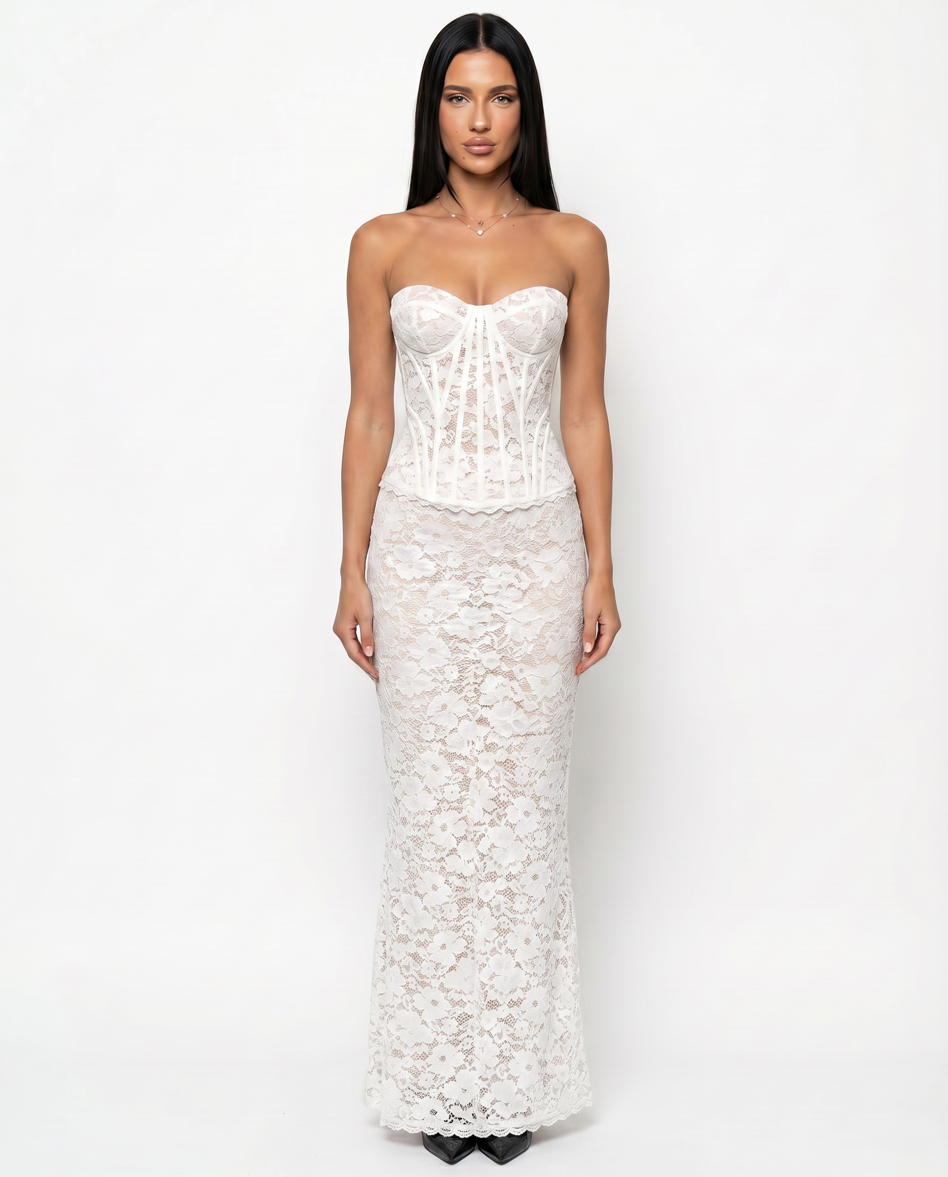 Mariana | Maxi Dress with Lace Corset Bodice