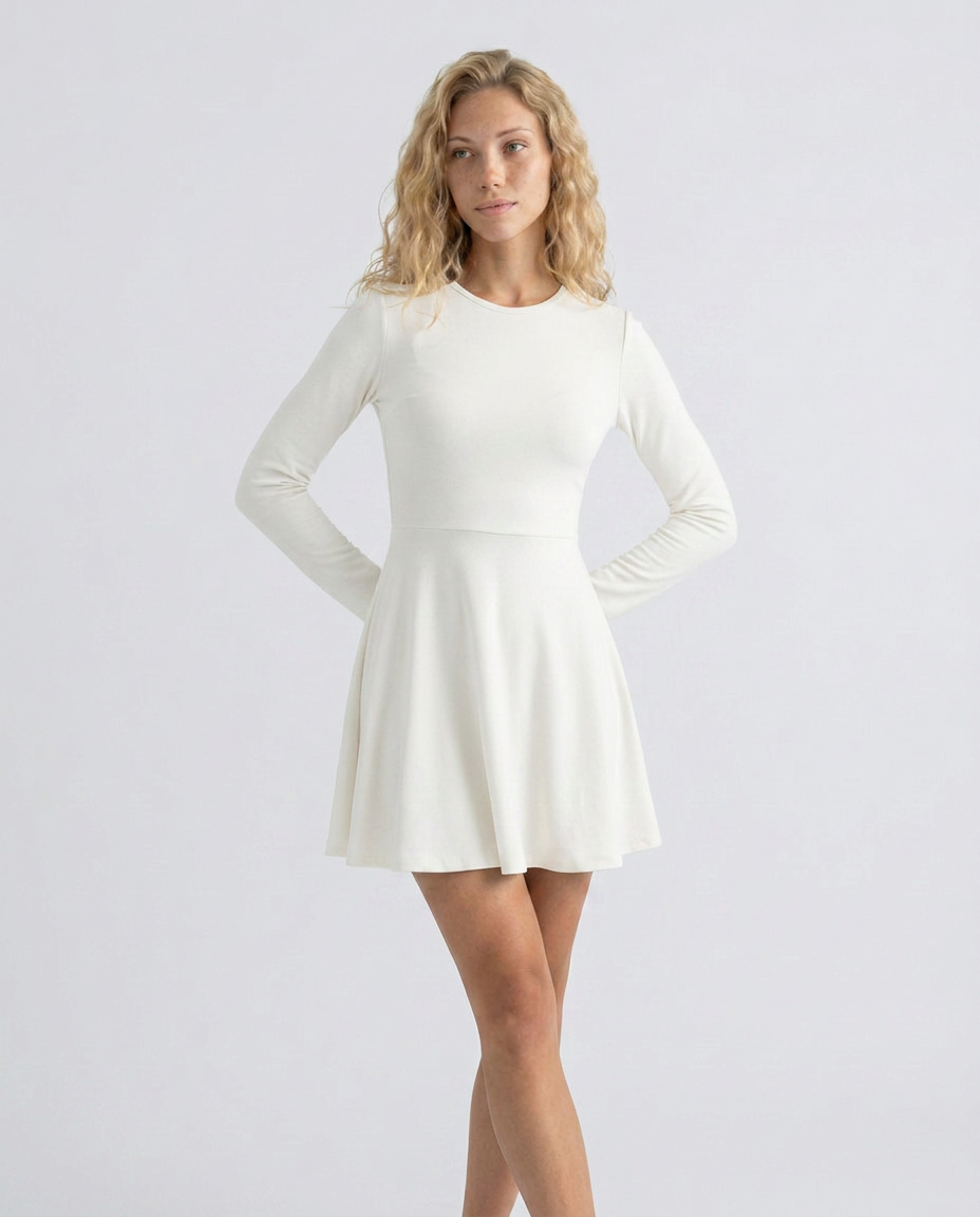 Carrie | Long Sleeve Mini Dress with Draped Detail