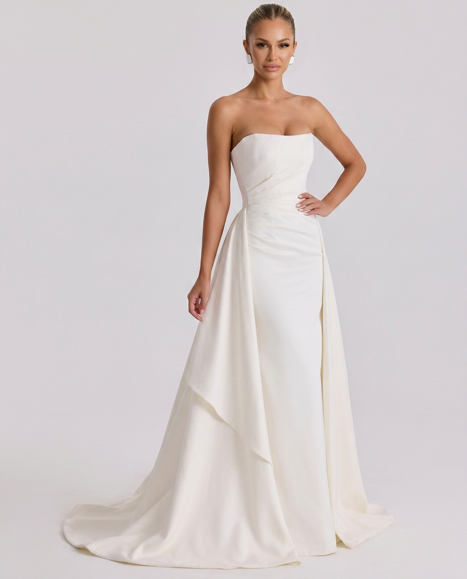 Hazel | Strapless Bridal Gown with Overskirt Detail