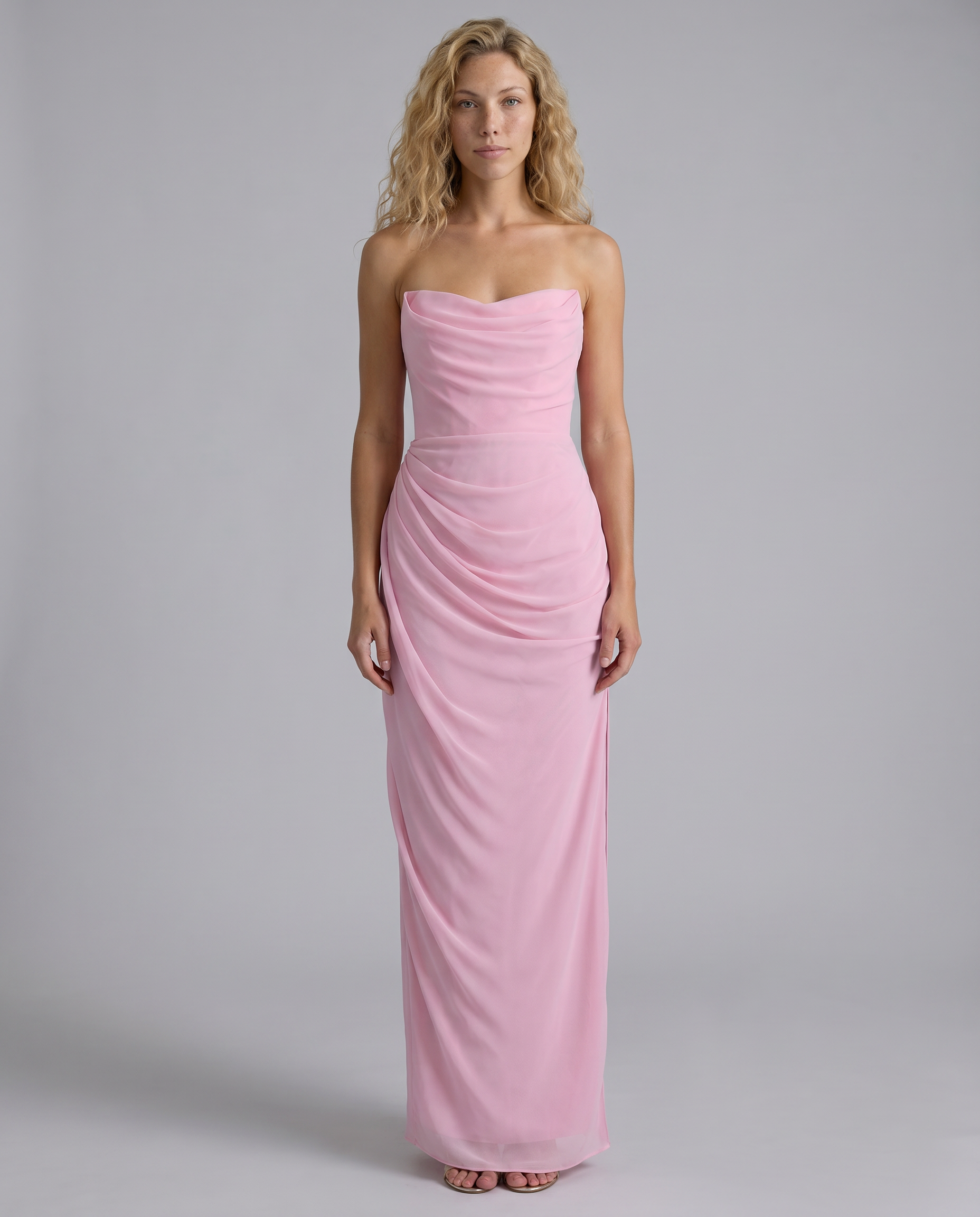Robyn | Maxi Dress with Draped Bodice and Side Slit