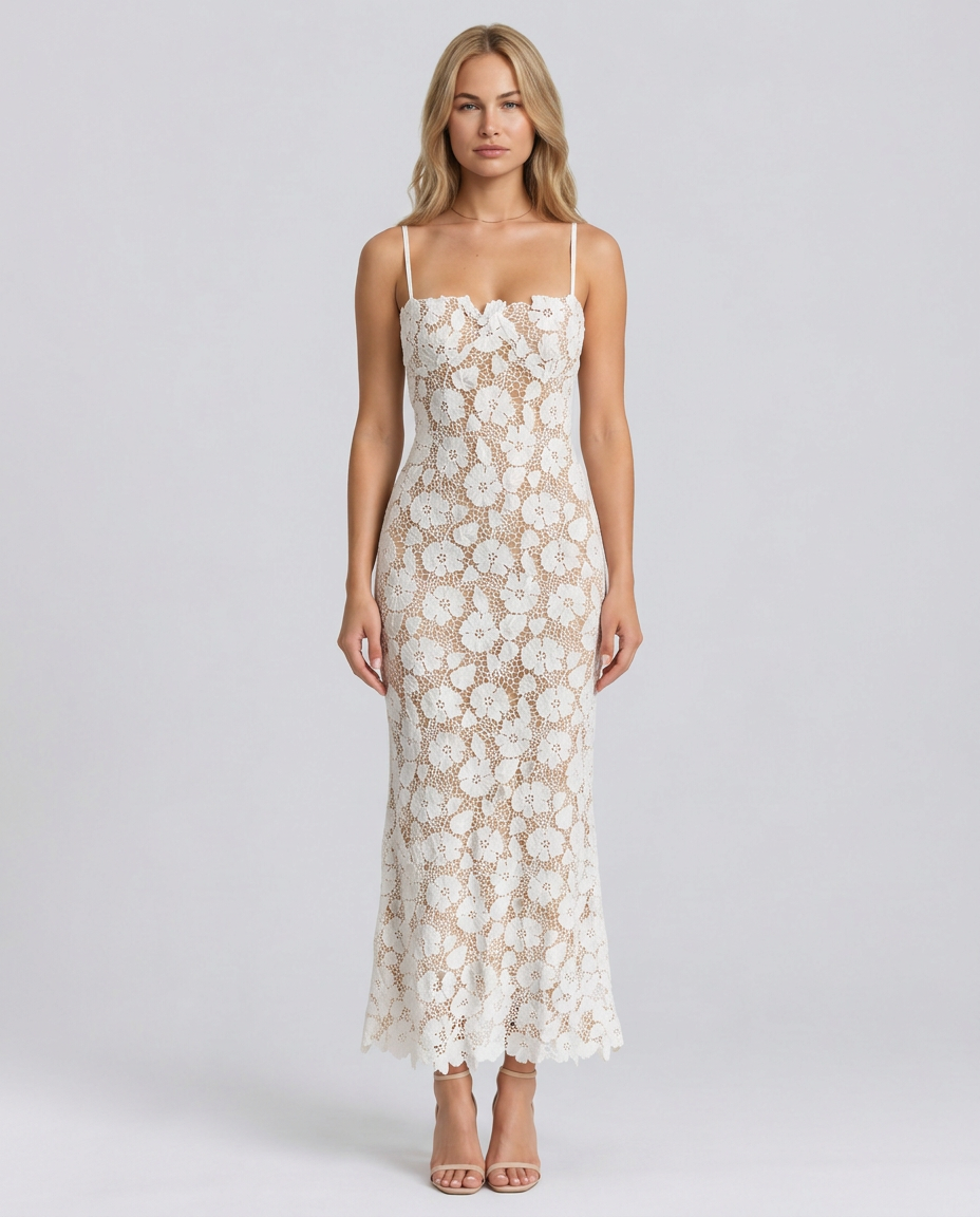 Noli | Lace Maxi Dress with Underwire and Lace-Up Back