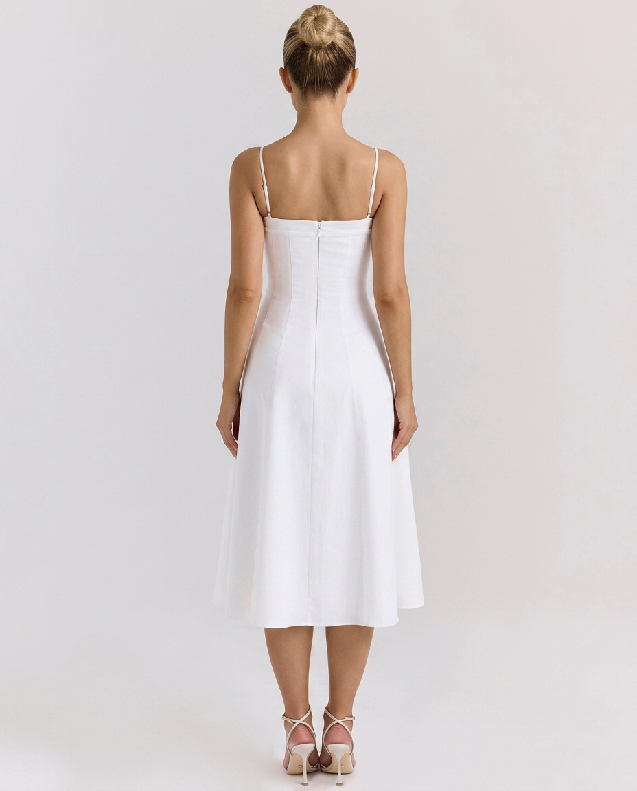 Norma | A-Line Midi Sundress with Pockets