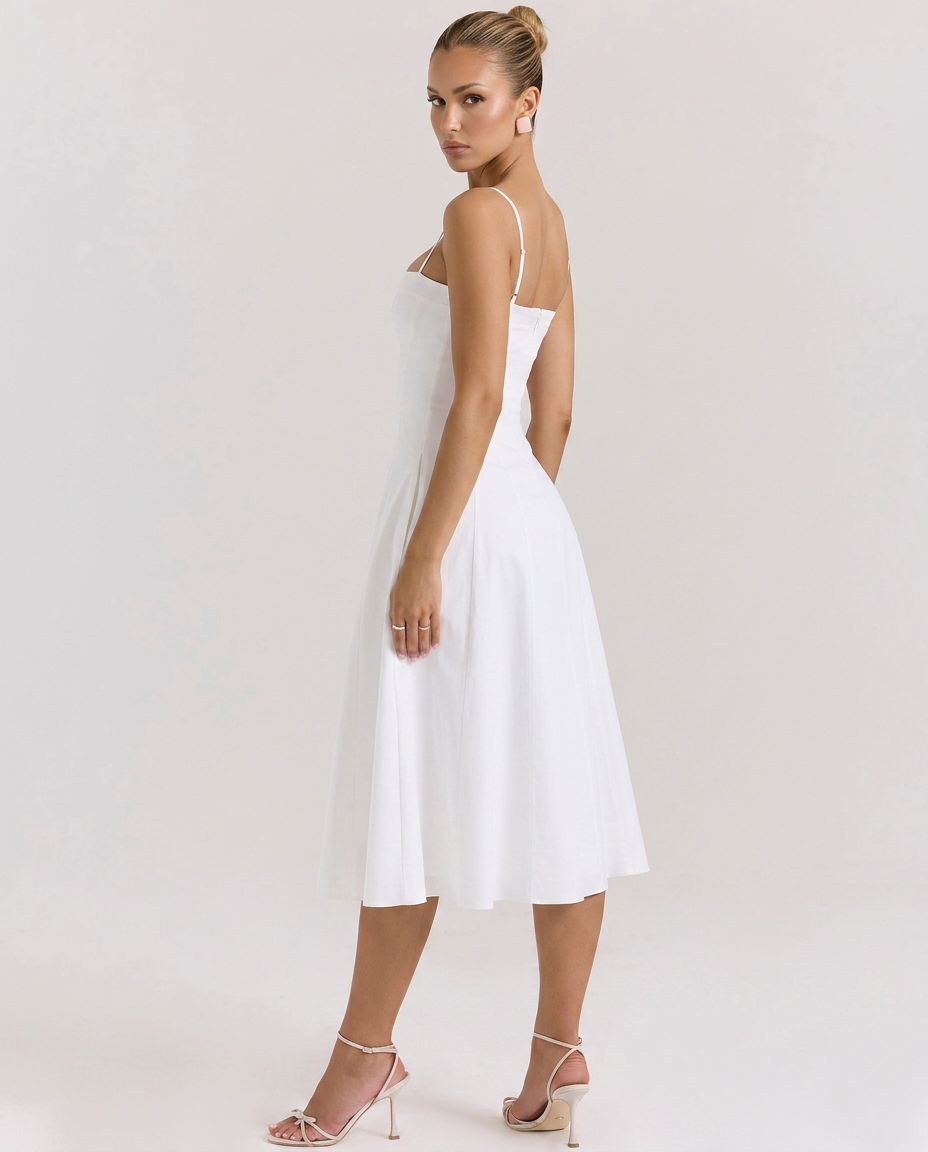 Norma | A-Line Midi Sundress with Pockets