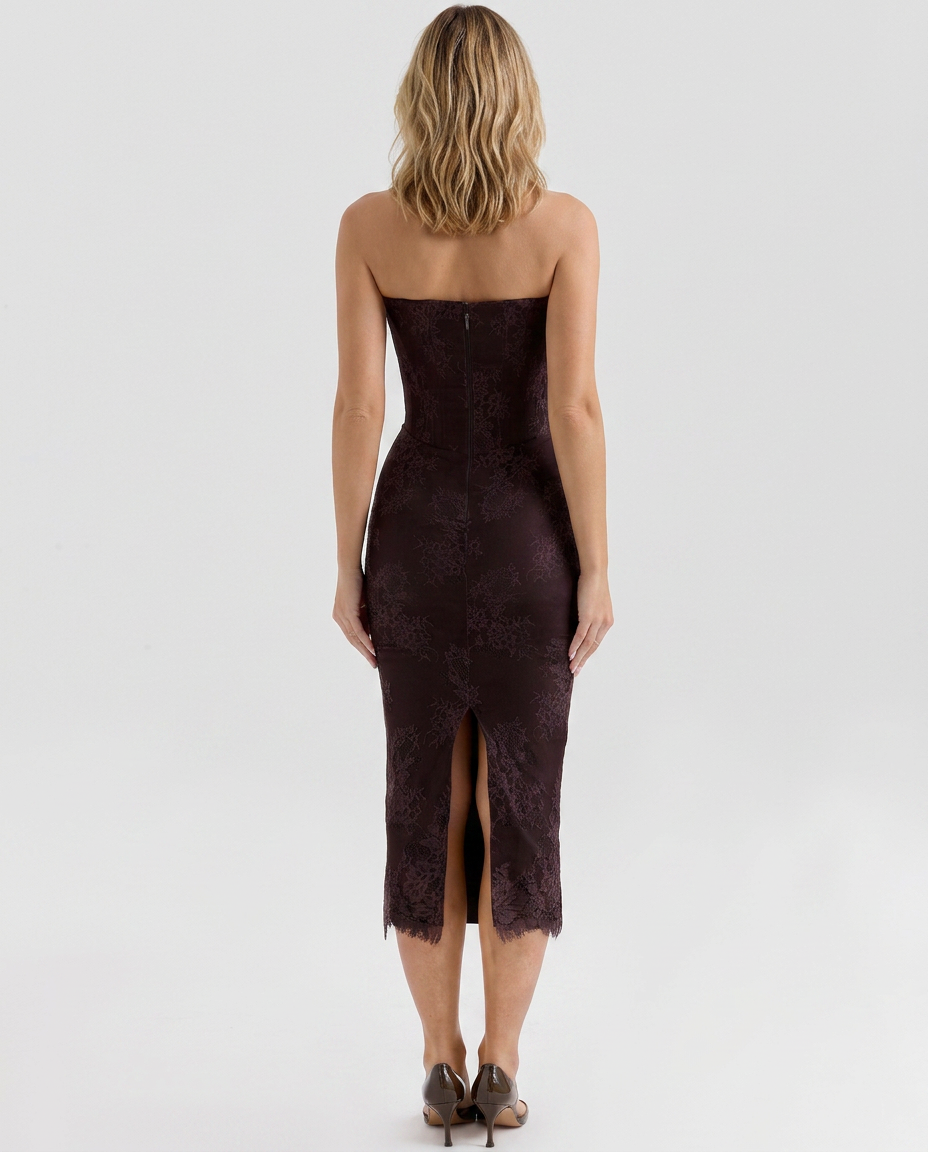 Goldie | Lace Corset Midi Dress with Bolero