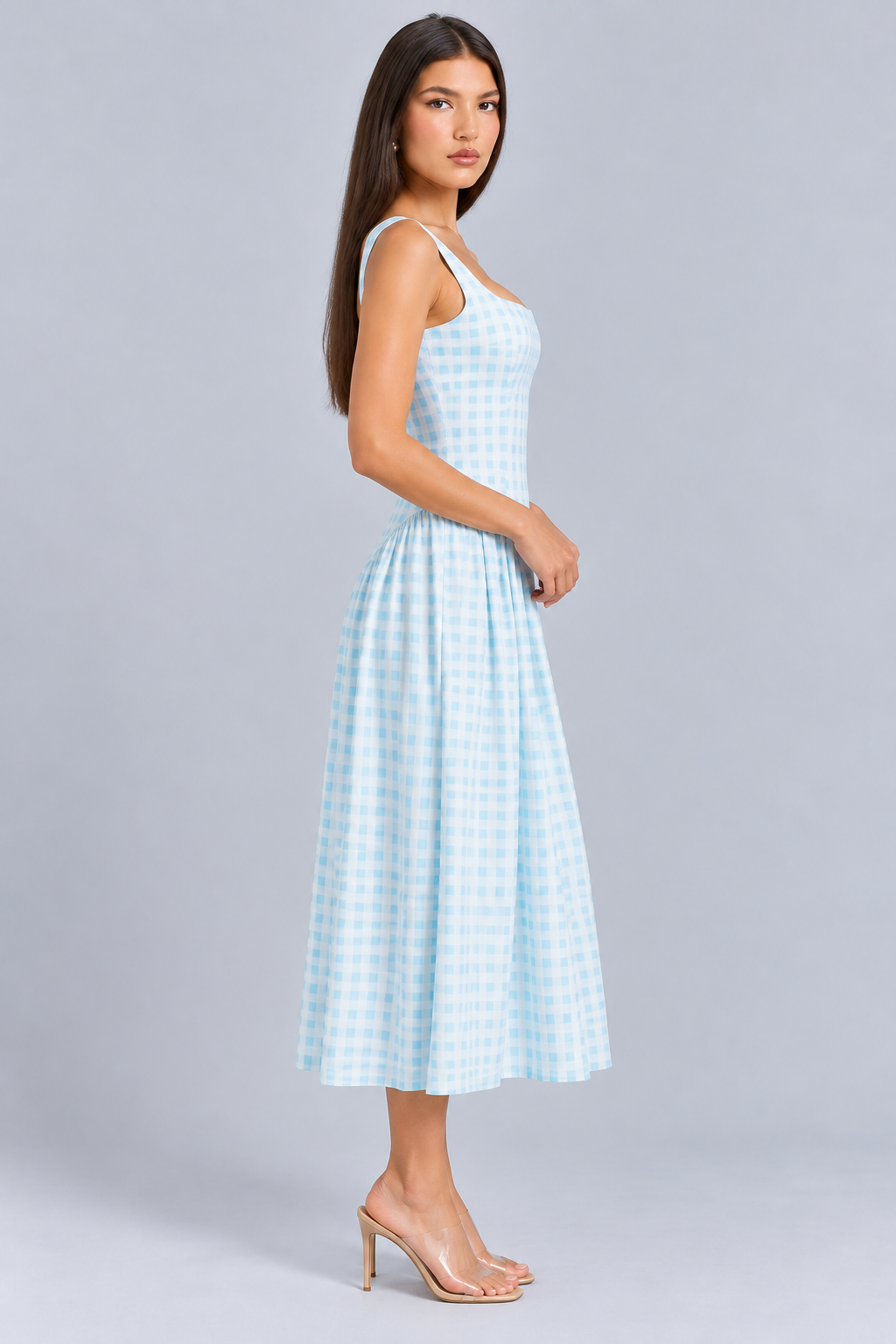 Lorna | Cotton Midi Sundress with Gathered Skirt