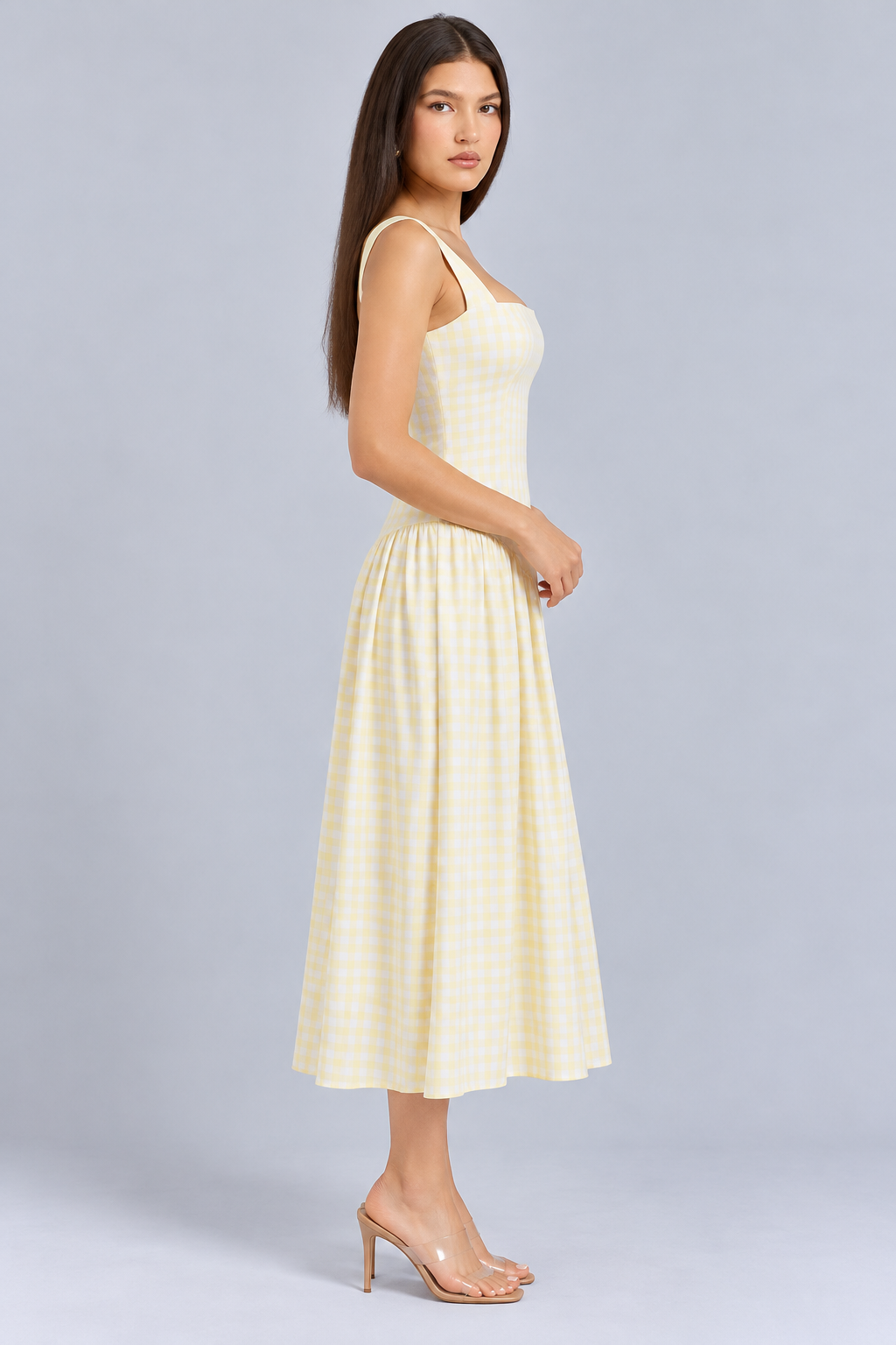 Lorna | Cotton Midi Sundress with Gathered Skirt