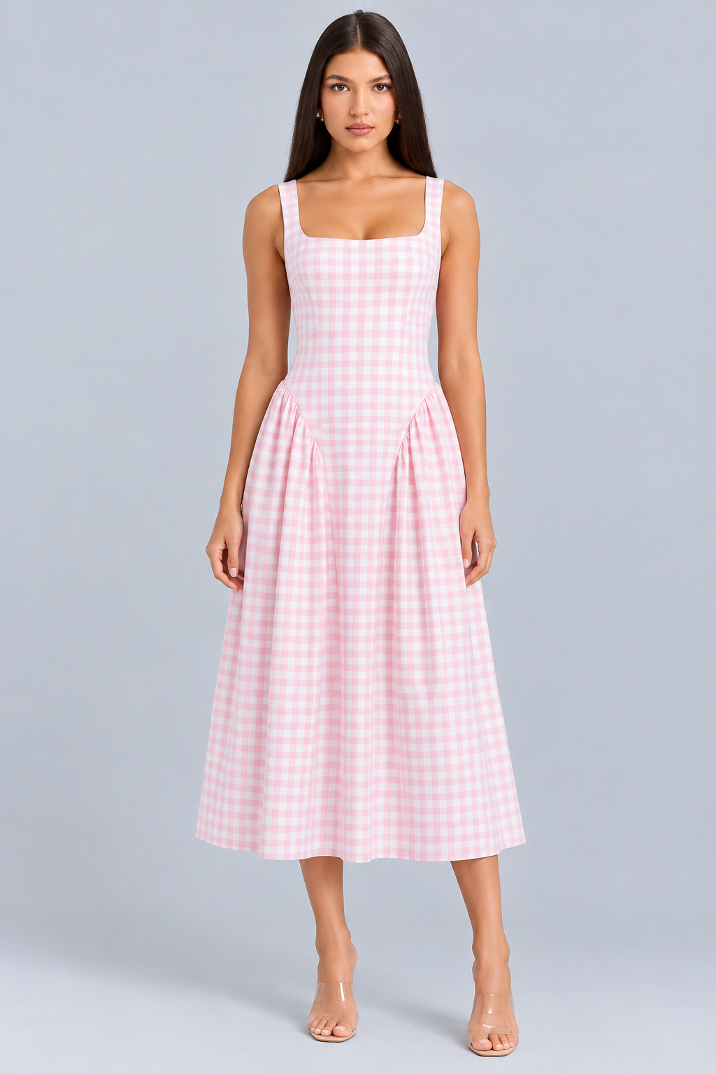 Lorna | Cotton Midi Sundress with Gathered Skirt