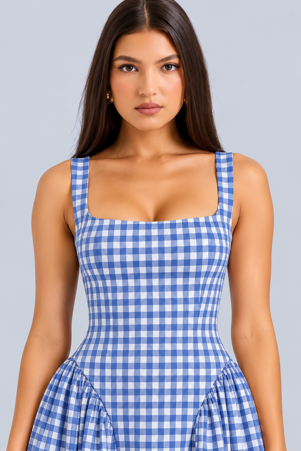 Lorna | Cotton Midi Sundress with Gathered Skirt