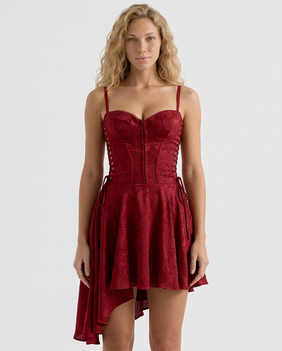 Adeline | Jacquard Draped Mini Dress