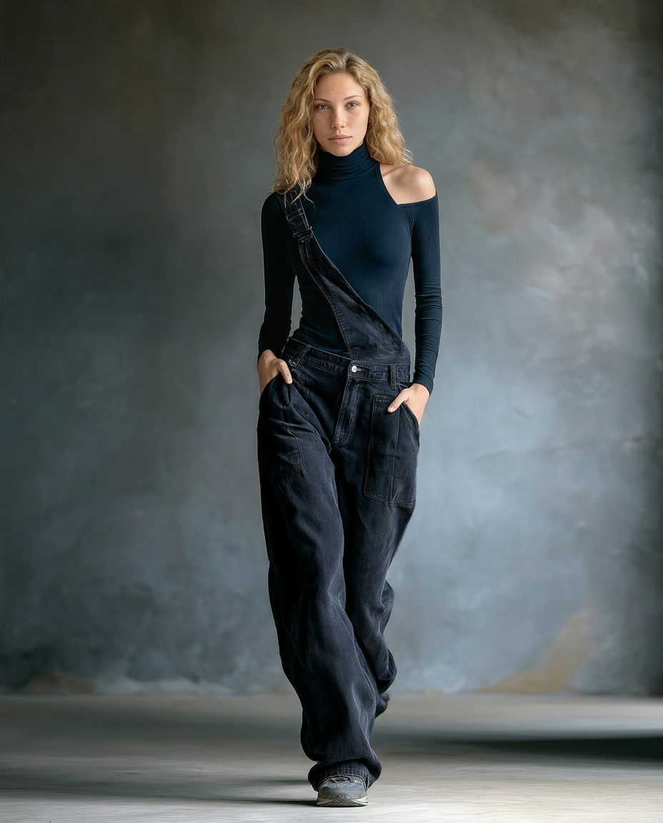 Casey | Denim Overalls with Shoulder Strap