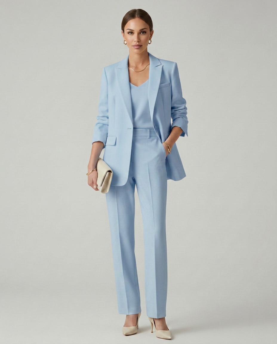 Elise | Blazer Set with Straight-Leg Trousers