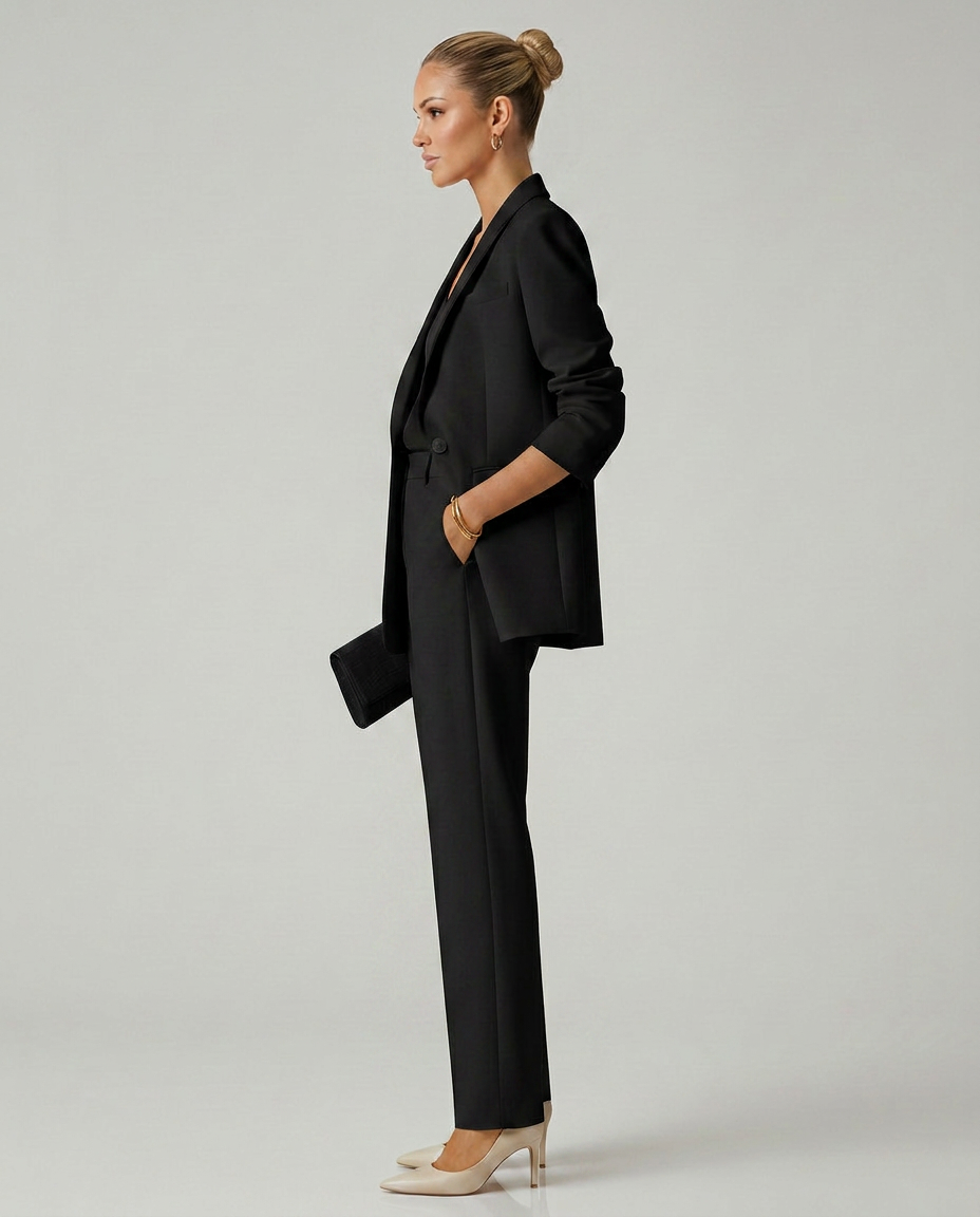 Elise | Blazer Set with Straight-Leg Trousers