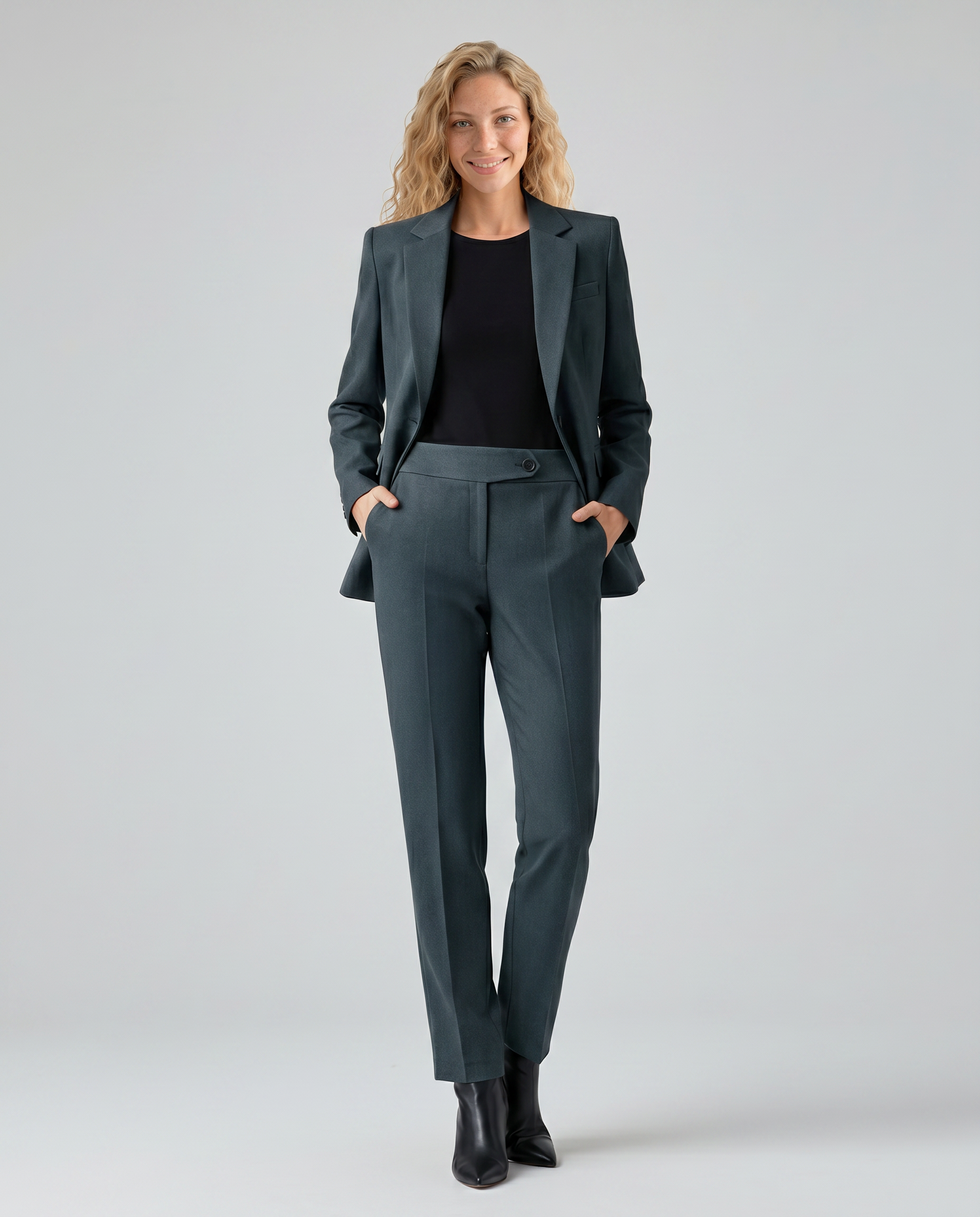 Lillie | Blazer Set with Straight-Leg Trousers